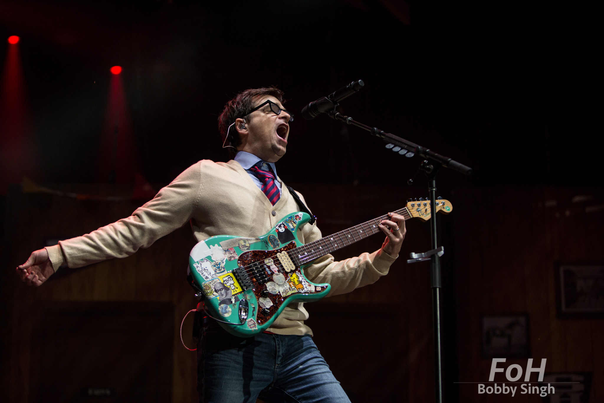  Toronto, CANADA. 14th July, 2018.Rivers Cuomo of Weezer performs at Budweiser Stage in Toronto. 