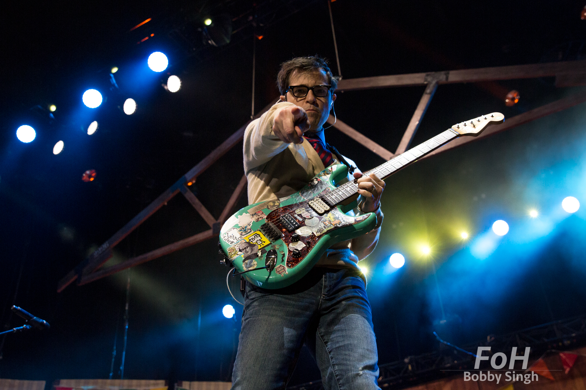  Toronto, CANADA. 14th July, 2018.Rivers Cuomo of Weezer performs at Budweiser Stage in Toronto. 