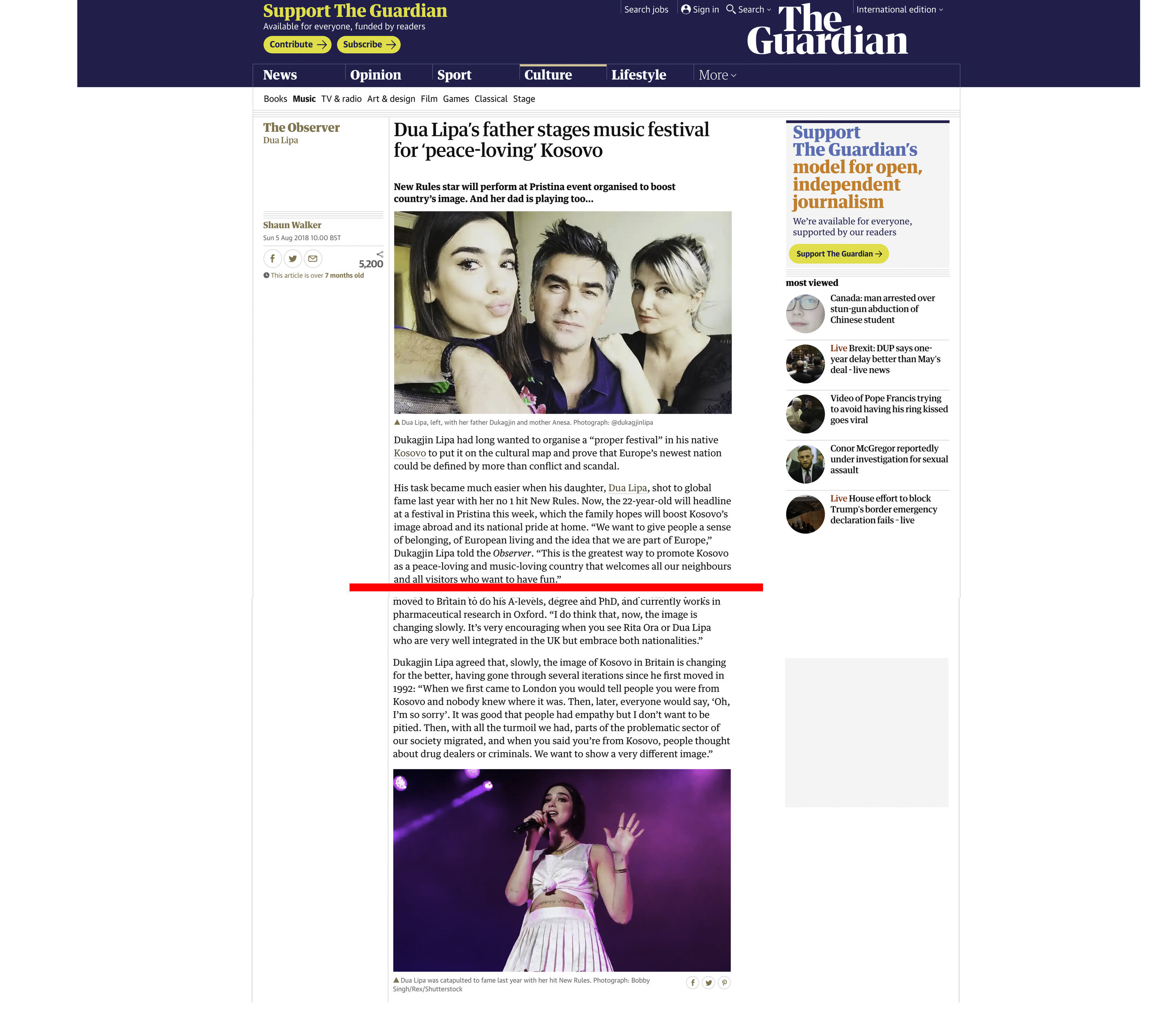 "Dua Lipa". The Guardian UK. 08.05.2018. (edited for spacing)