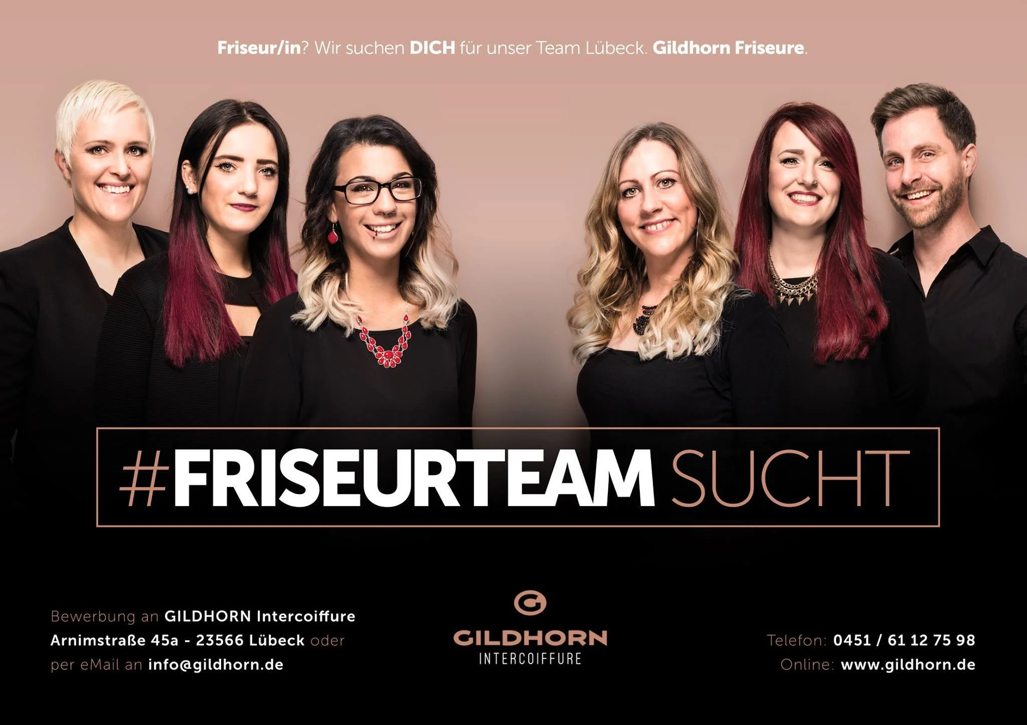 So geht Personalsuche. Der neue Auftritt von Intercoiffure Gildhorn https://www.facebook.com/Friseur.Luebeck/?fref=ts in Lübeck. Wer auf der Suche ist und sich verbessern möchte schaut hier https://www.friseur-job.de/jobs/gildhorn-intercoiffure-luebeck-sucht-friseure/ Und Kompliment an Maik Lagodzki von gloss+glory aus Berlin für das coole Shooting. Mehr News folgen in Kürze.