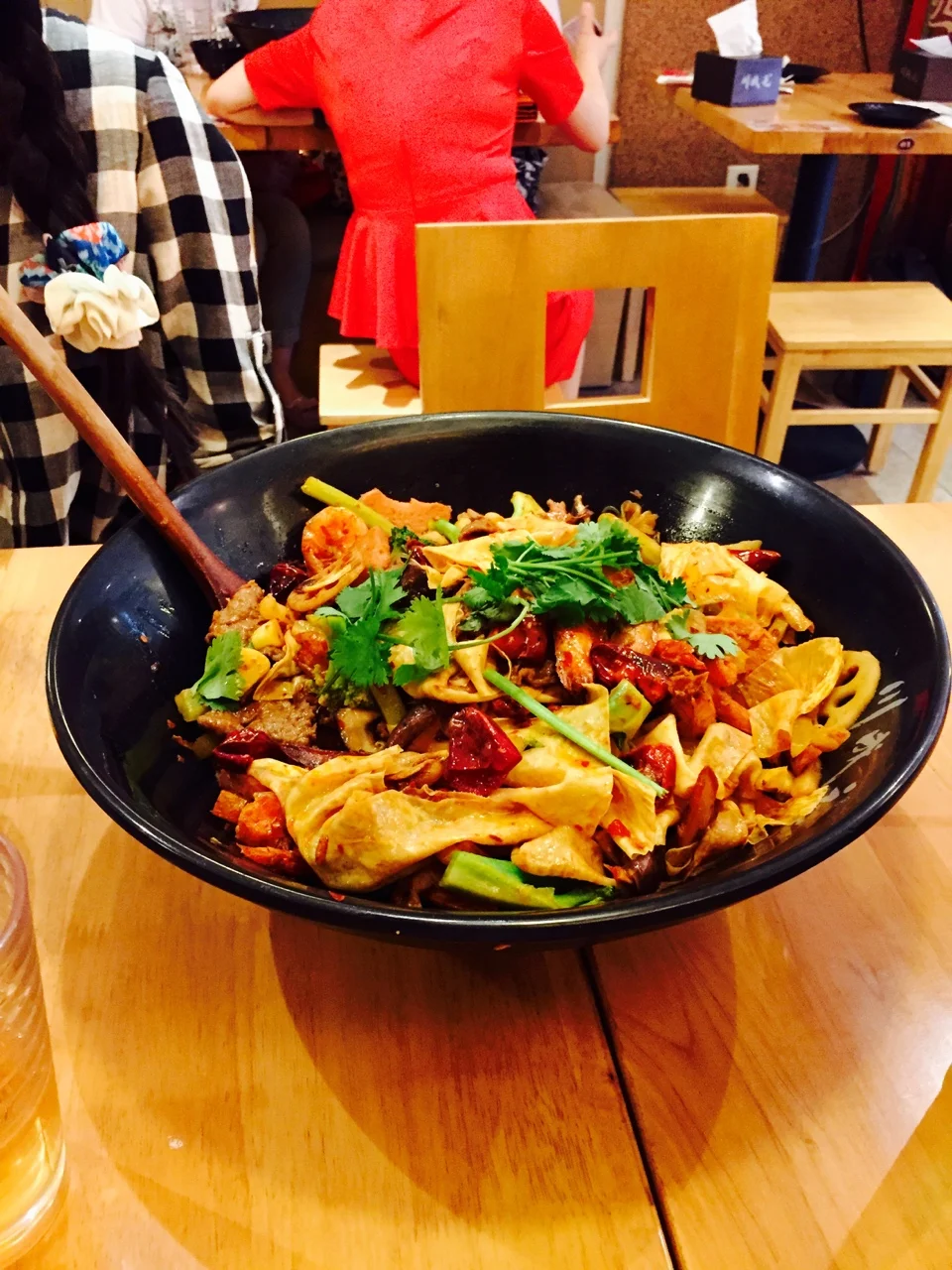 You order all the food separately, then they cook it all together and it becomes a community pot. We had shrimp, tofu, beef, and lots of other vegetables. Sharing food in China has become so normal that imagining eating in America seems so odd