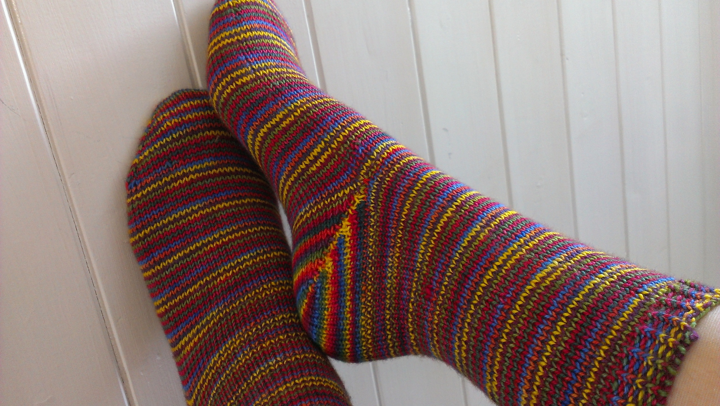 My magic formula for happiness: A Toe-up sock in self-striping