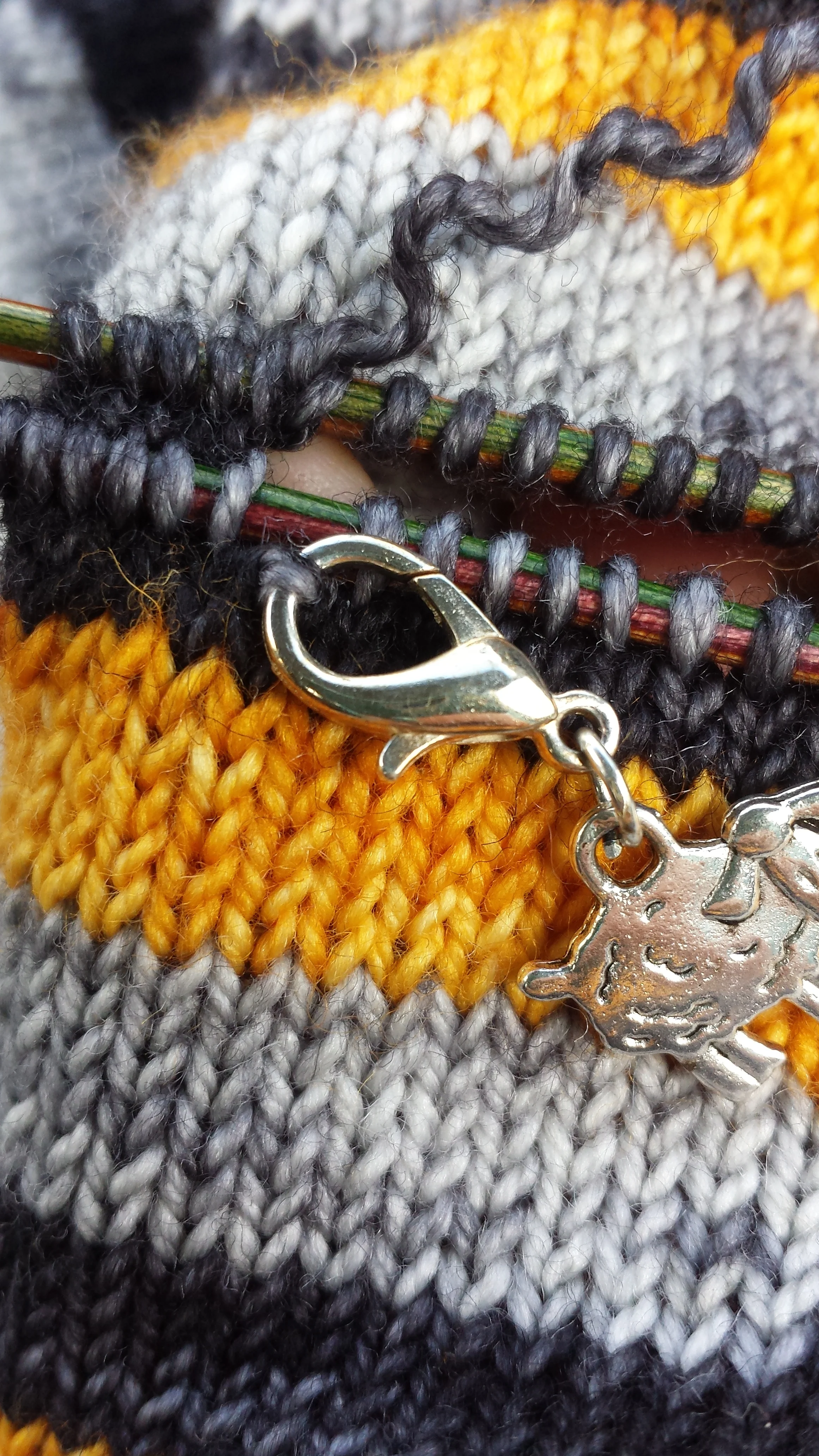 Use your locking stitch markers to capture any strays
