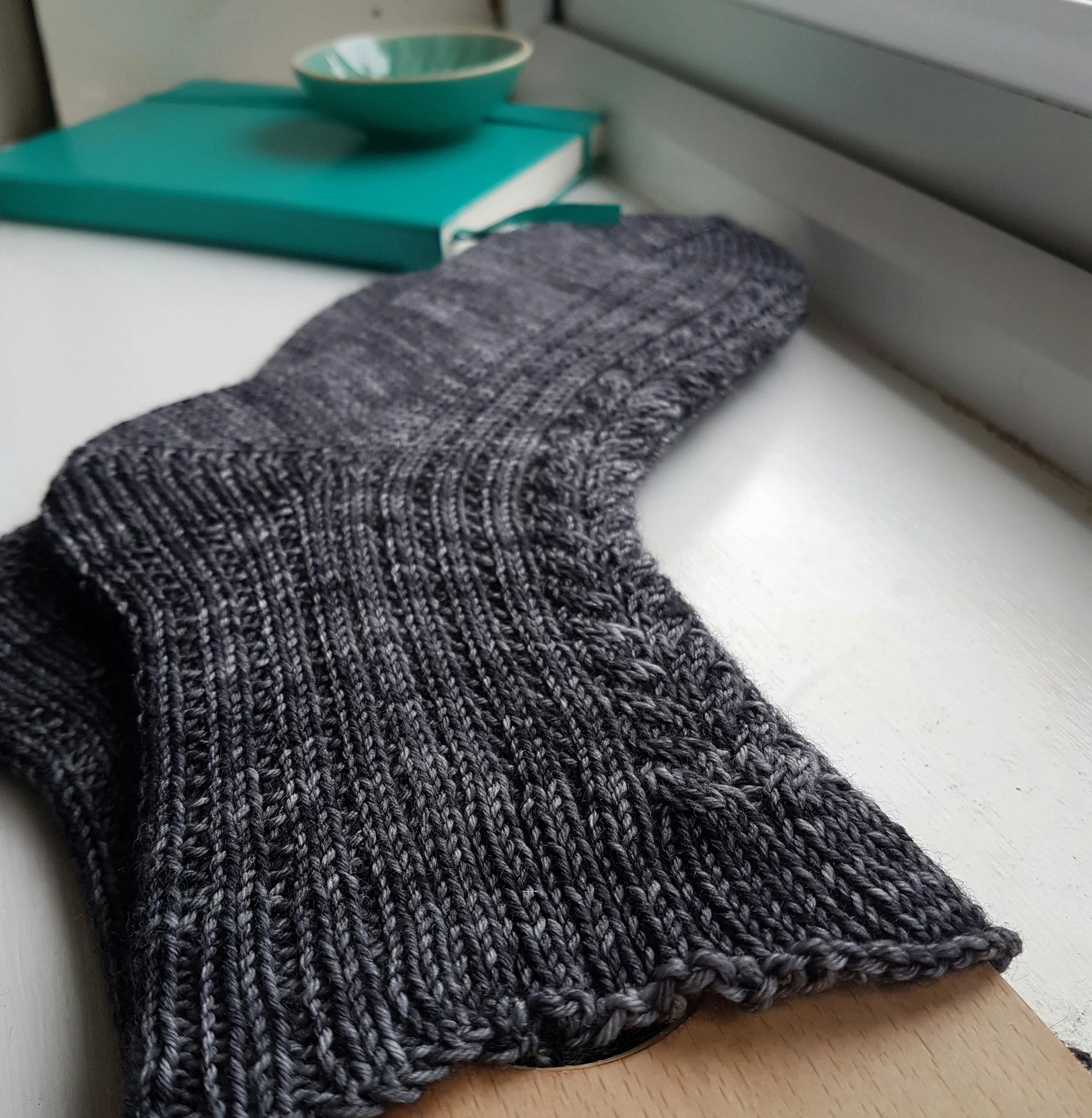 A toe-up sock (Yewbarrow coming soon) in all its glory