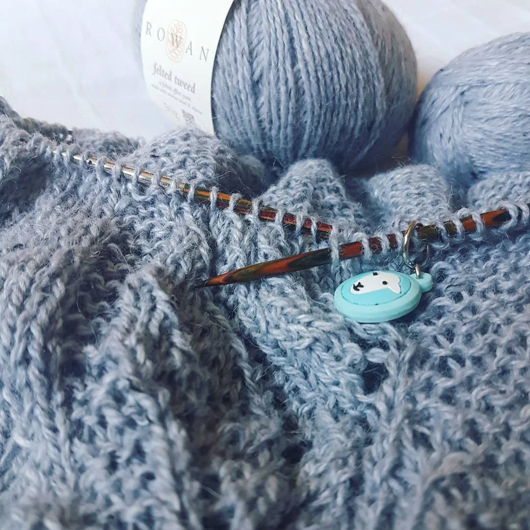 Windswept sweater in progress. Yarn is Rowan Felted Tweed, colourway Scree