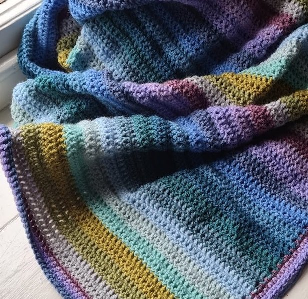 Joe's blanket of rainbow snuggliness — Louise Tilbrook Designs