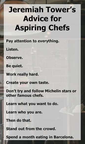 Chef Tower’s advice for aspiring chefs