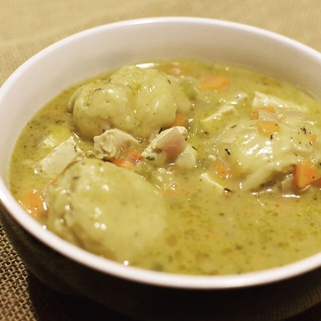 Tonight for dinner, some @morningstarfarms Chik&rsquo;n &amp; Dumplings #plantbased #scratchmade #chickenanddumplings #plantpowered #familymeal