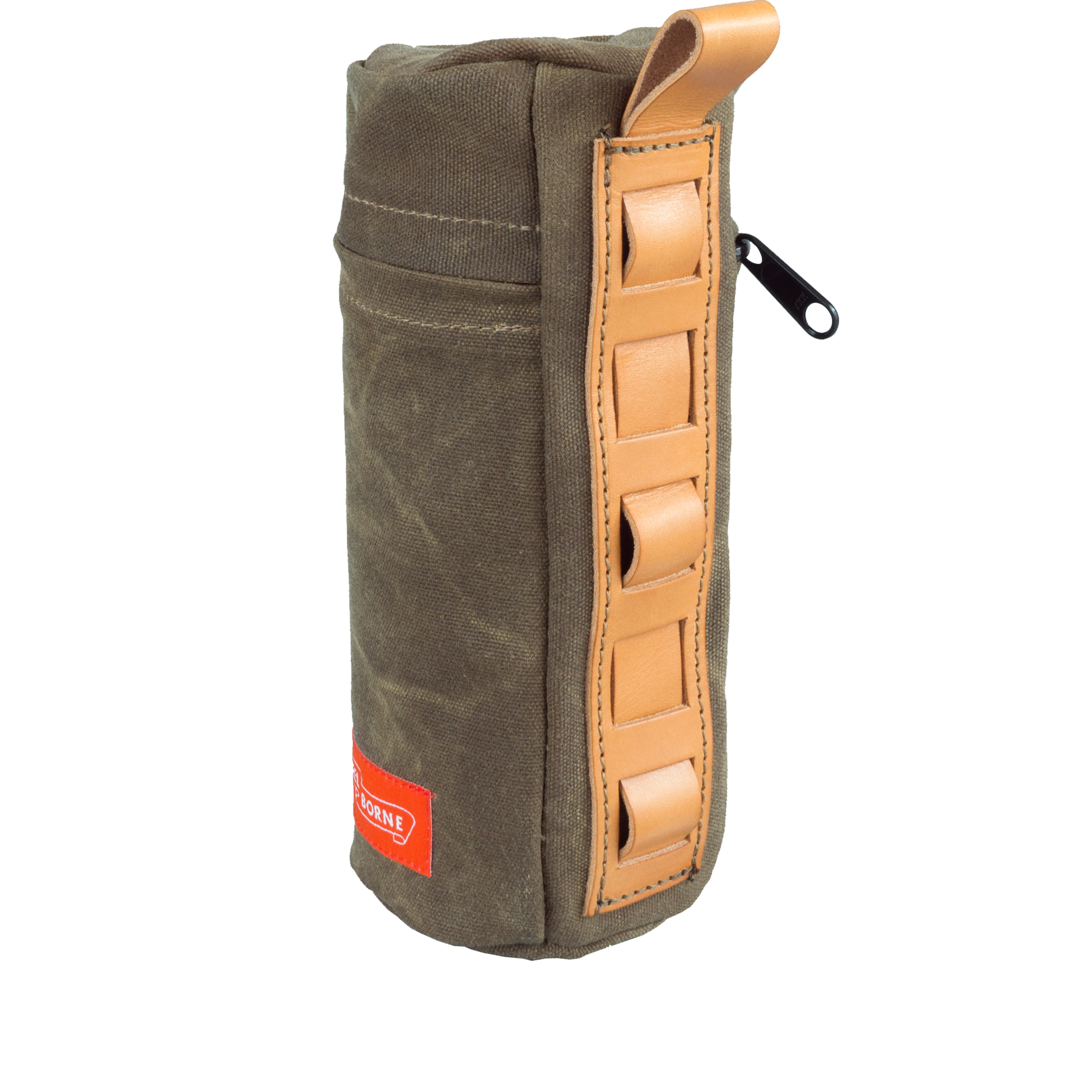 Wheelborne Waxed Canvas 9" Bottle Bag - Field Tan