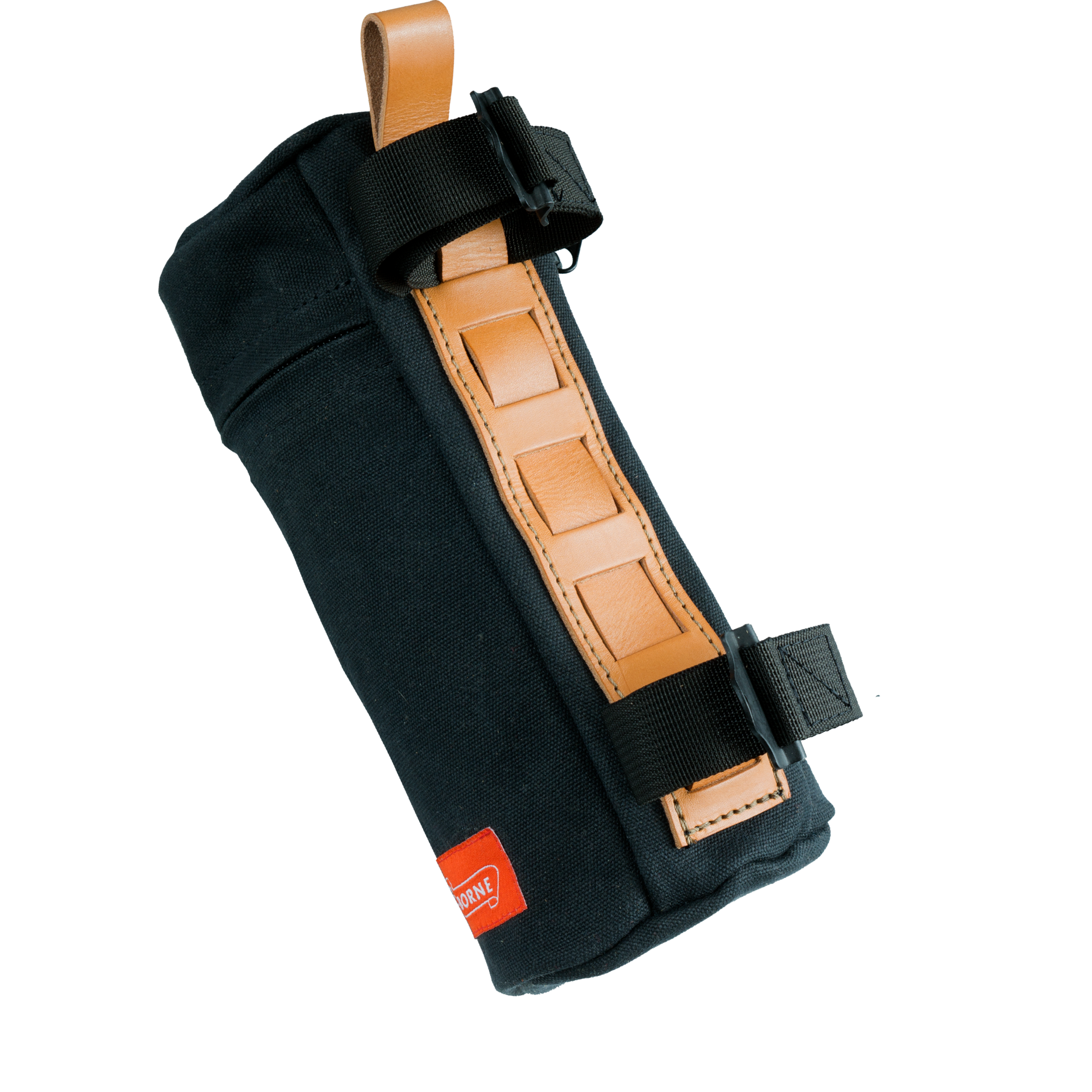 Wheelborne Waxed Canvas 9" Bottle Bag - Black