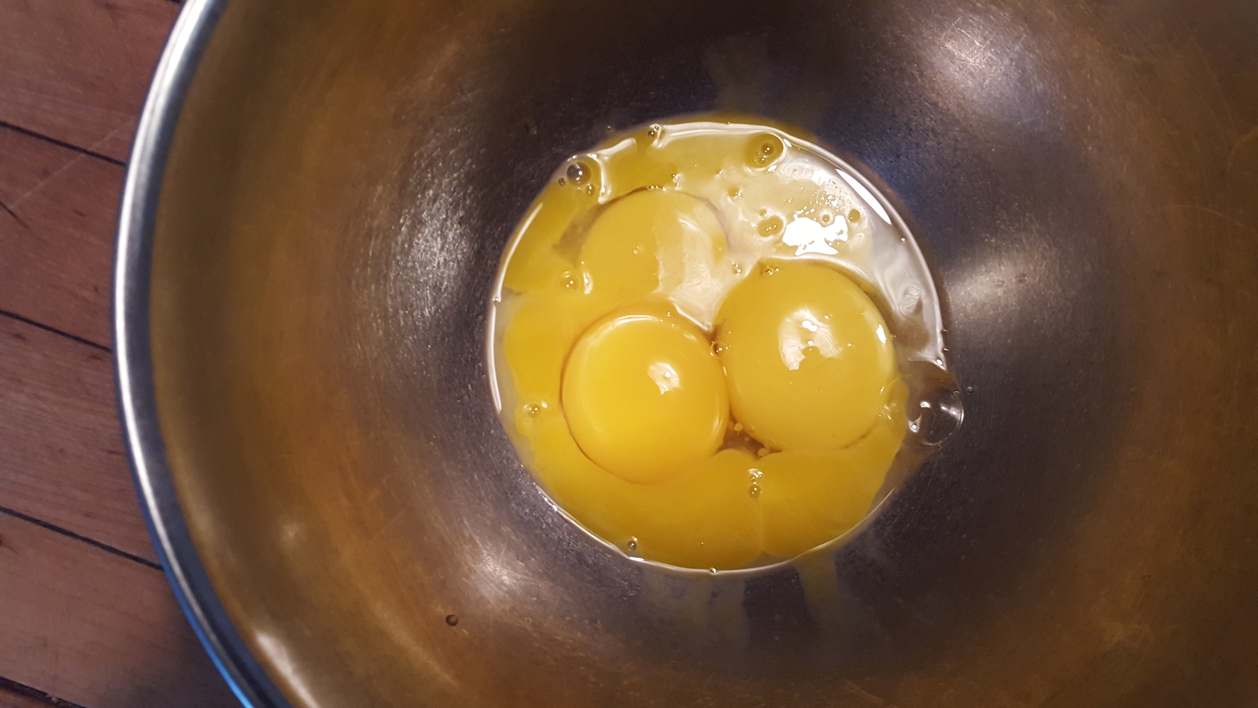 Lush yellow yolks ...