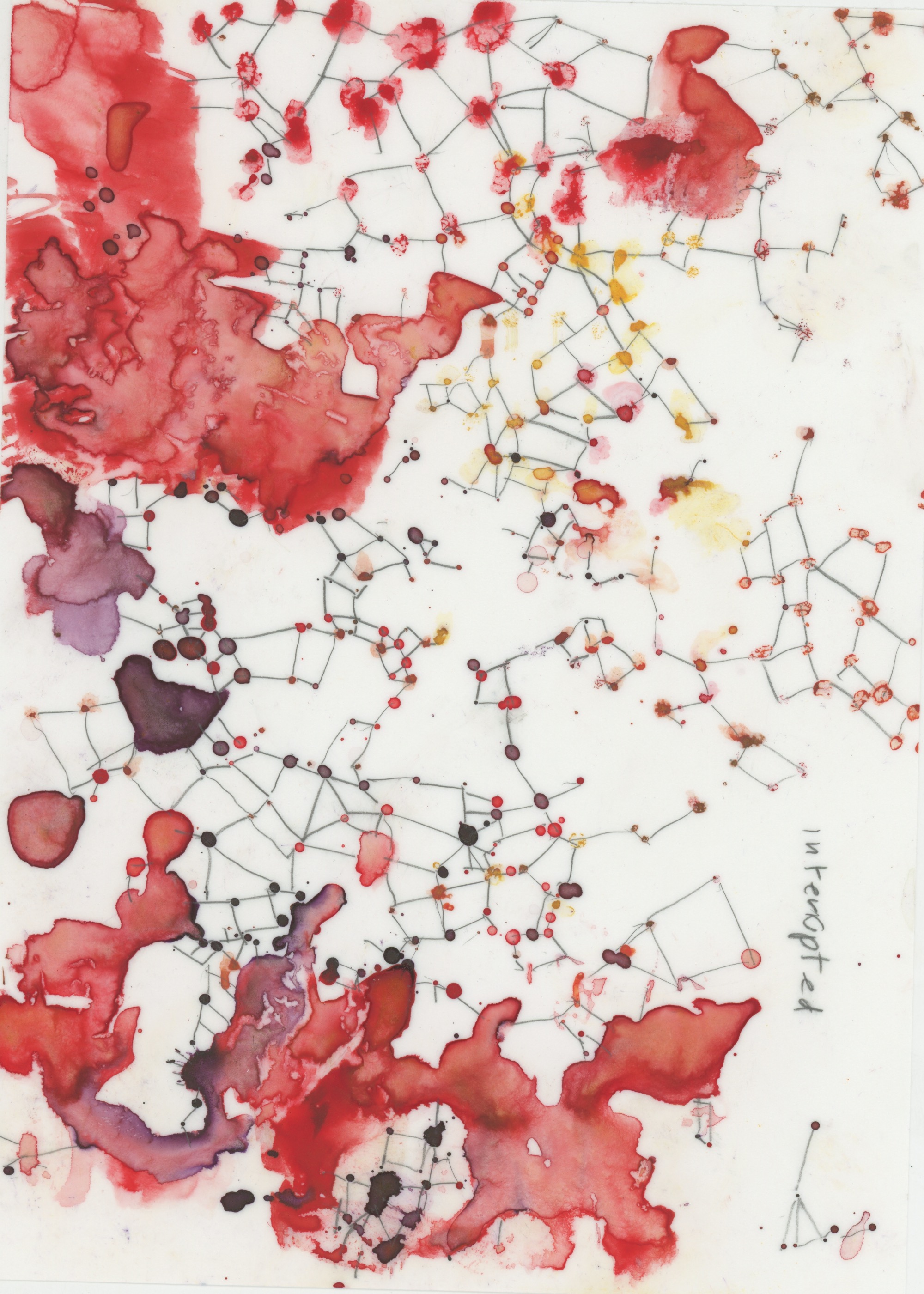 Interrupted 2019 watercolor and graphite 7 x 5 framed 10 x 8