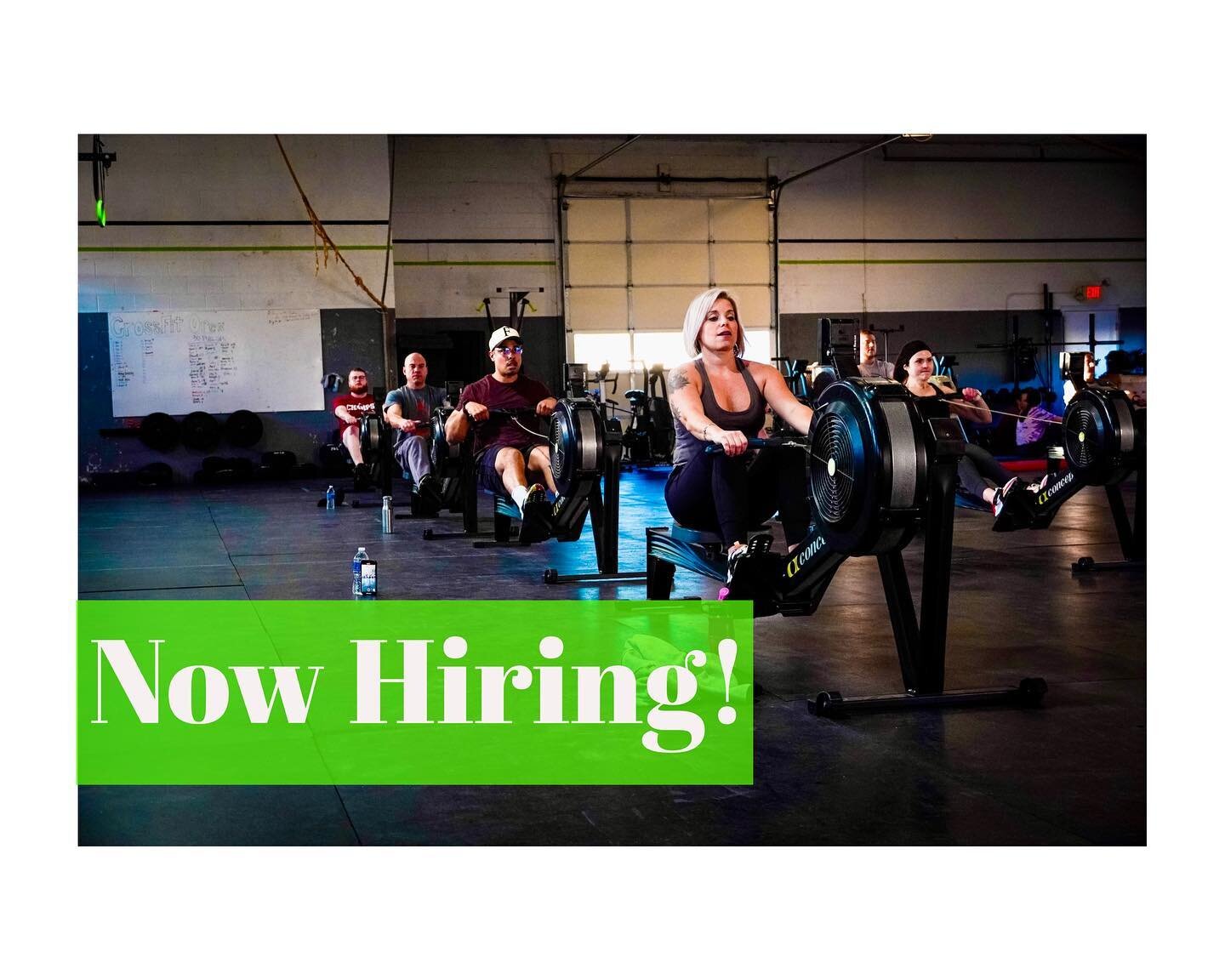 We are Hiring!

Do you enjoy helping others?
Have a passion for health &amp; wellness?
Interested in getting your CF Level 1?

We are planning for a fun year and are looking to grow our team! Message if you&rsquo;d like more info!