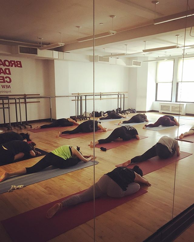 Beautiful yoga class this morning at Broadway Dance Center! My intention as an instructor with a morning class like this is to help my students best set themselves up for their day. This will mean different things to different people. It may mean sit