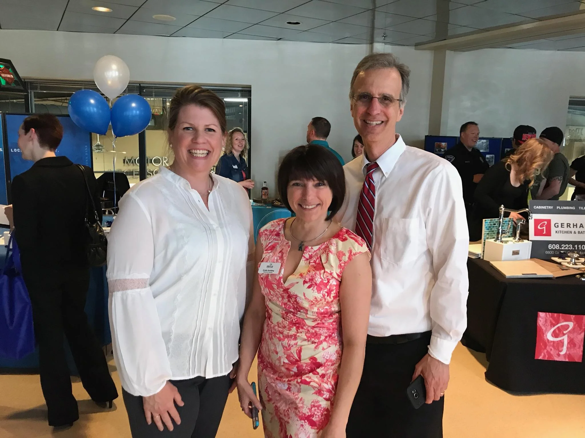 Dane County District 24 Supervisor Buckingham, MESBA Executive Director Kristie Schilling, Dane County Executive Joe Parisi