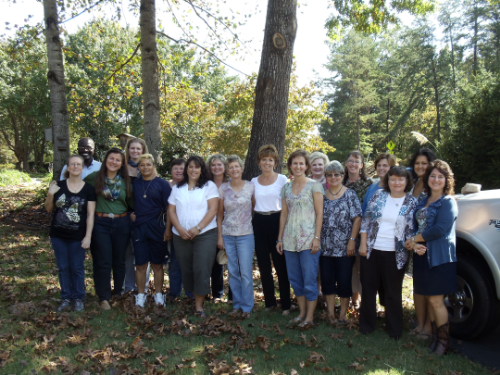 Pastor Herbert (in the top left of the photo) with the ladies of Mountain View Chapel
