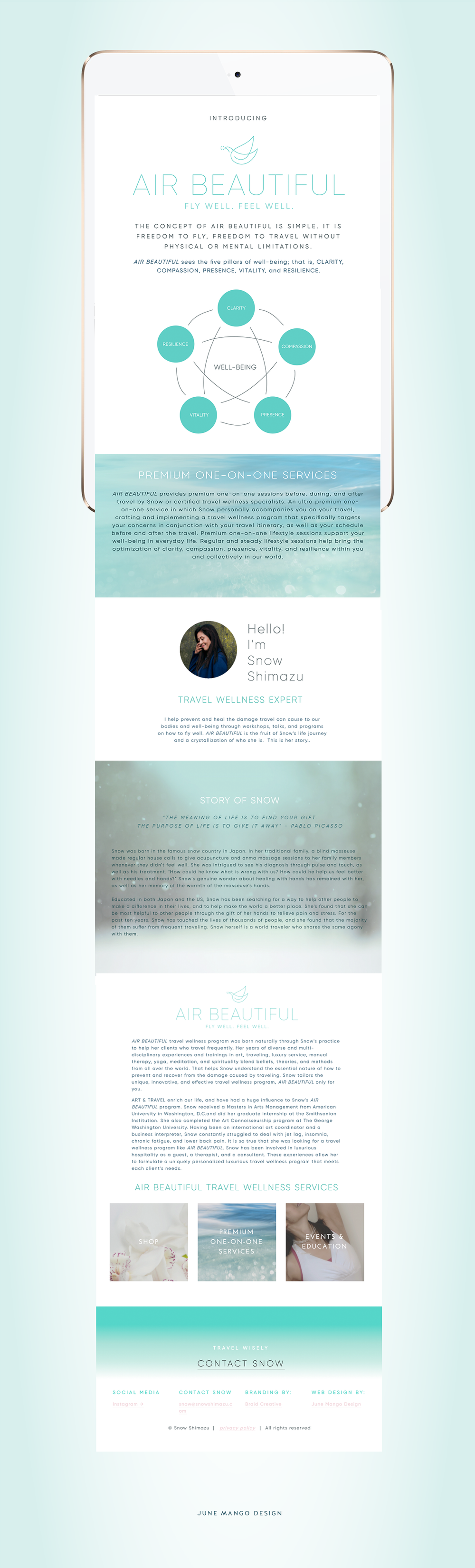 NEW WORK: snow shimazu holistic wellness and yoga — June Mango® Design | Go  Live in 5® Web Design