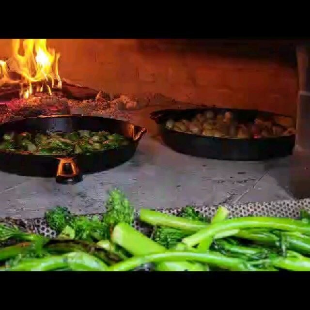 Chicken 🐔 dinner and the Masters. #spring #woodcooking #rvaeats #brickoven