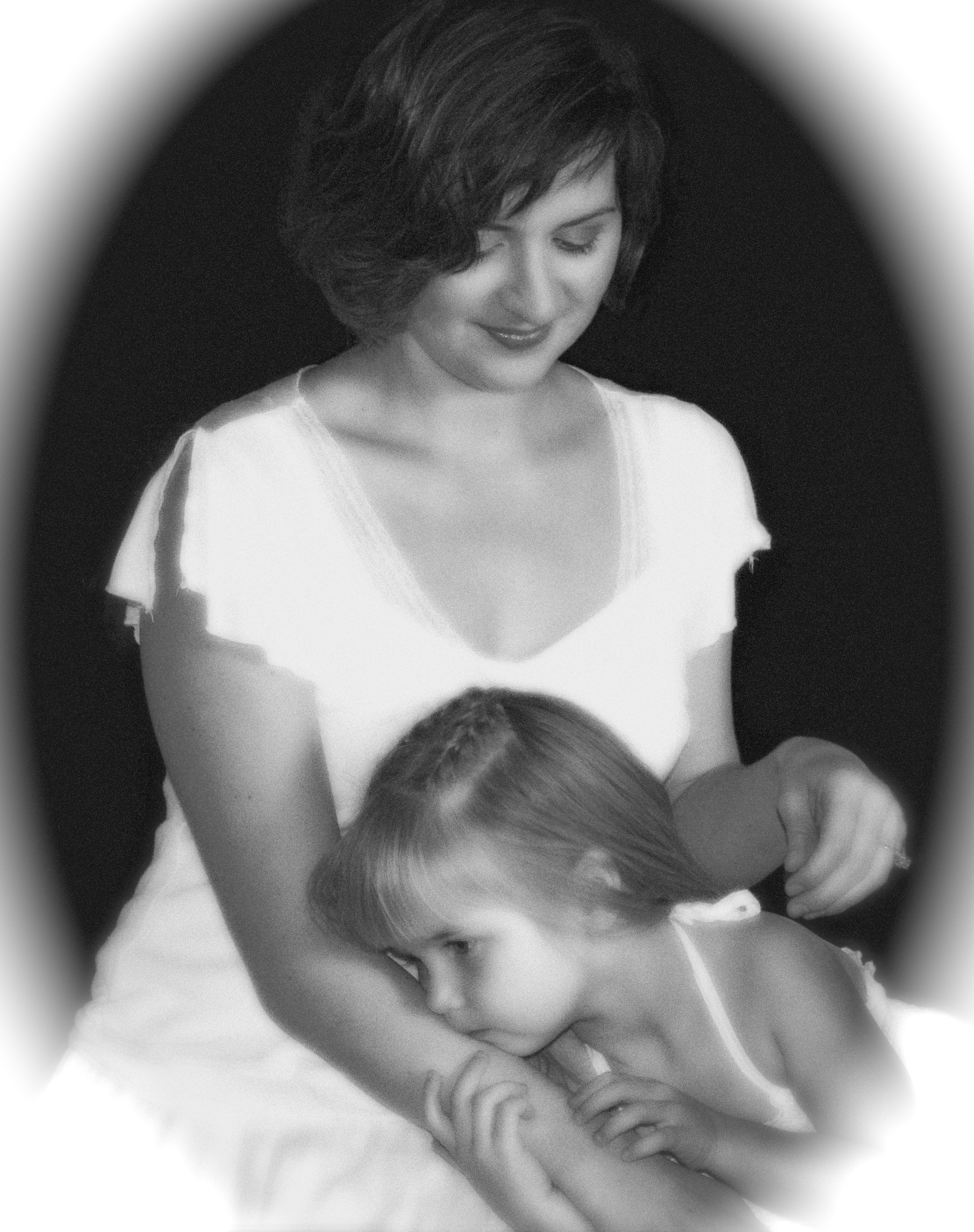 Mom & Hanna B & W glow 1.jpg