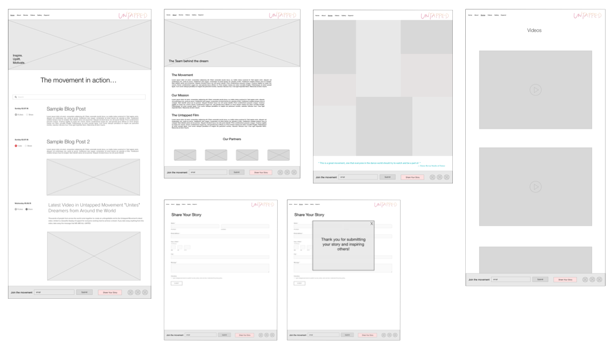 Version 2 focused on having a blog feature appear first and incorporated trackable email signup feature, Privy .