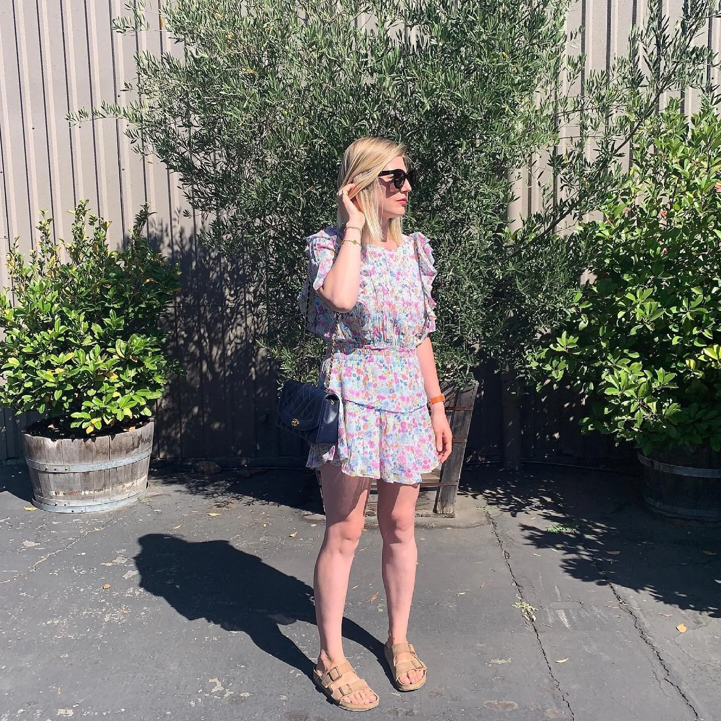Bubbles and Caviar Brunch 🍾 #OOTD #WIW #NapaValley #SparklingWine #Birkenstock #LoveShackFancy #ChanelBag #Celine #CelineSunglasses #FashionBlogger #InstaFashion #RegalSiegel