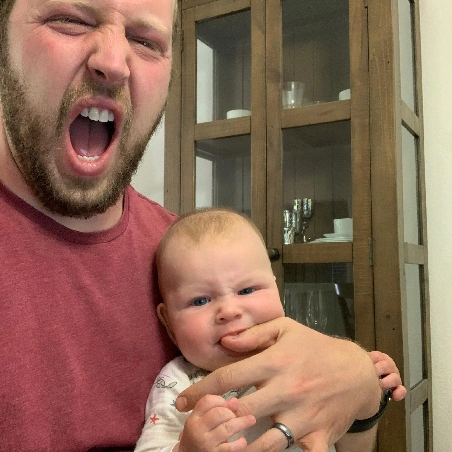 Happy Father&rsquo;s Day to all the dads out there letting their babies use them as a teething toy. Miles and I love you @siegel.mark! #FathersDay #FirstFathersDay #MilesDaniel #AhoyMrSiegel