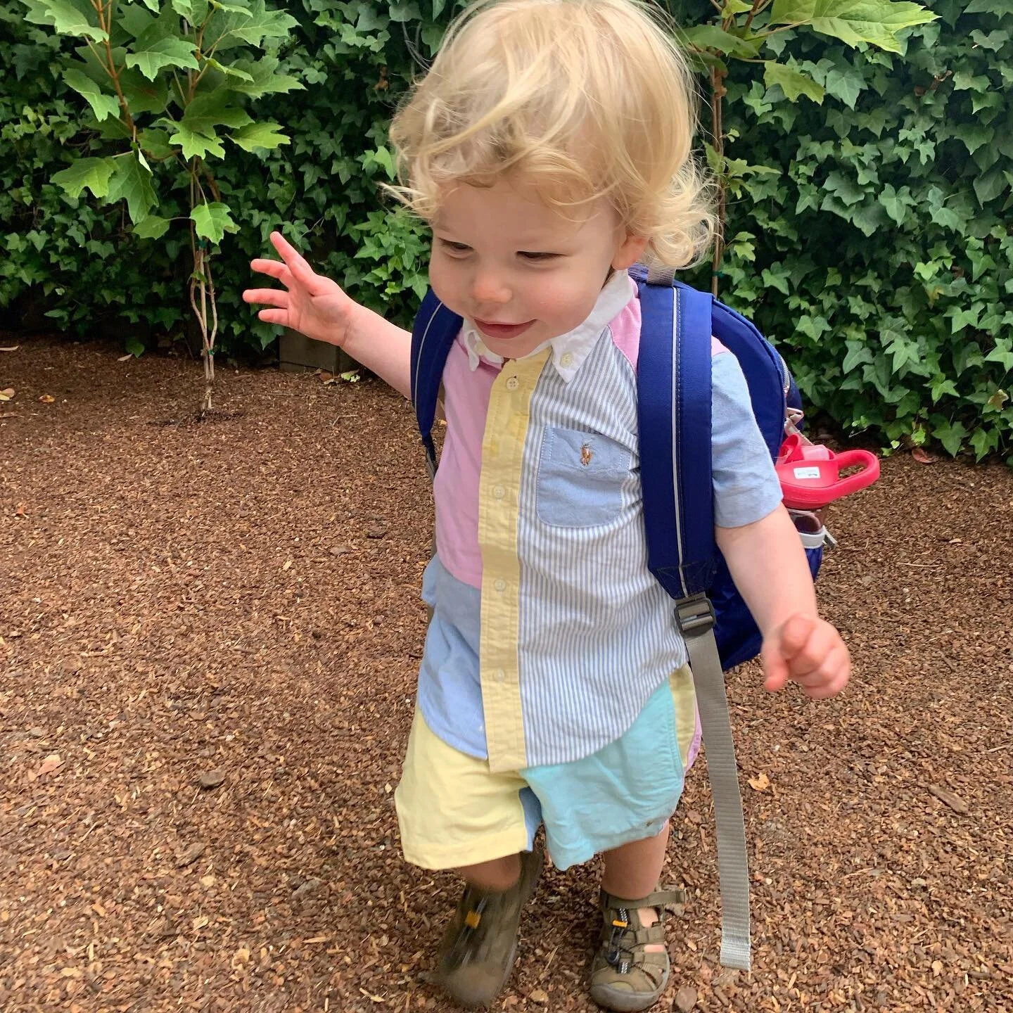 First day of preschool @ofjcc 🎒 #PreSchool #MilesDaniel #PoloRalphLauren #LLBean