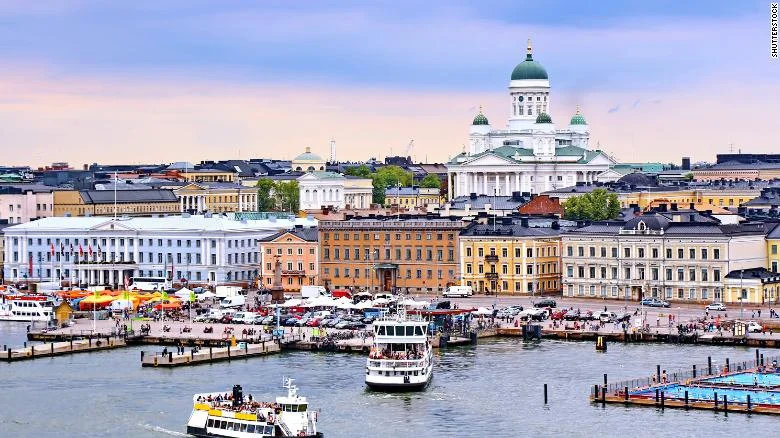Helsinki, the capital of Finland, which has ranked as home to the world's happiest people for two years running.