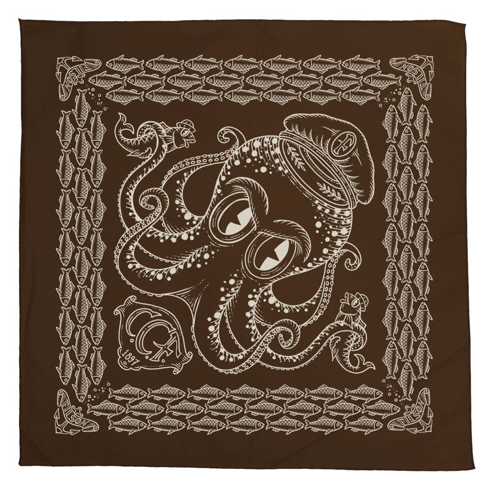 brown octopus custom bandana