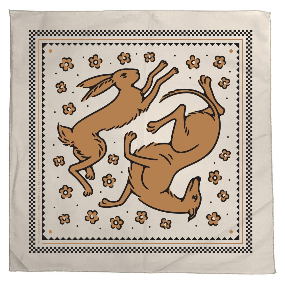 rabbit and hare wildlife bandana design
