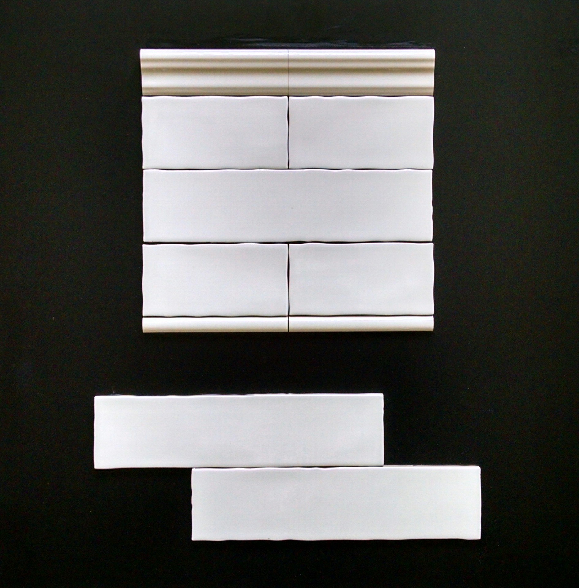METRO ASH 3"X6" - 88 PC/CTN (10.66 SF); 80 CTN/PLT 3"X12" - 44 PC/CTN (10.66 SF); 80 CTN/PLT 3"X6" BULLNOSE 2"X6" CHAIRRAIL 0.75"X6" PENCIL