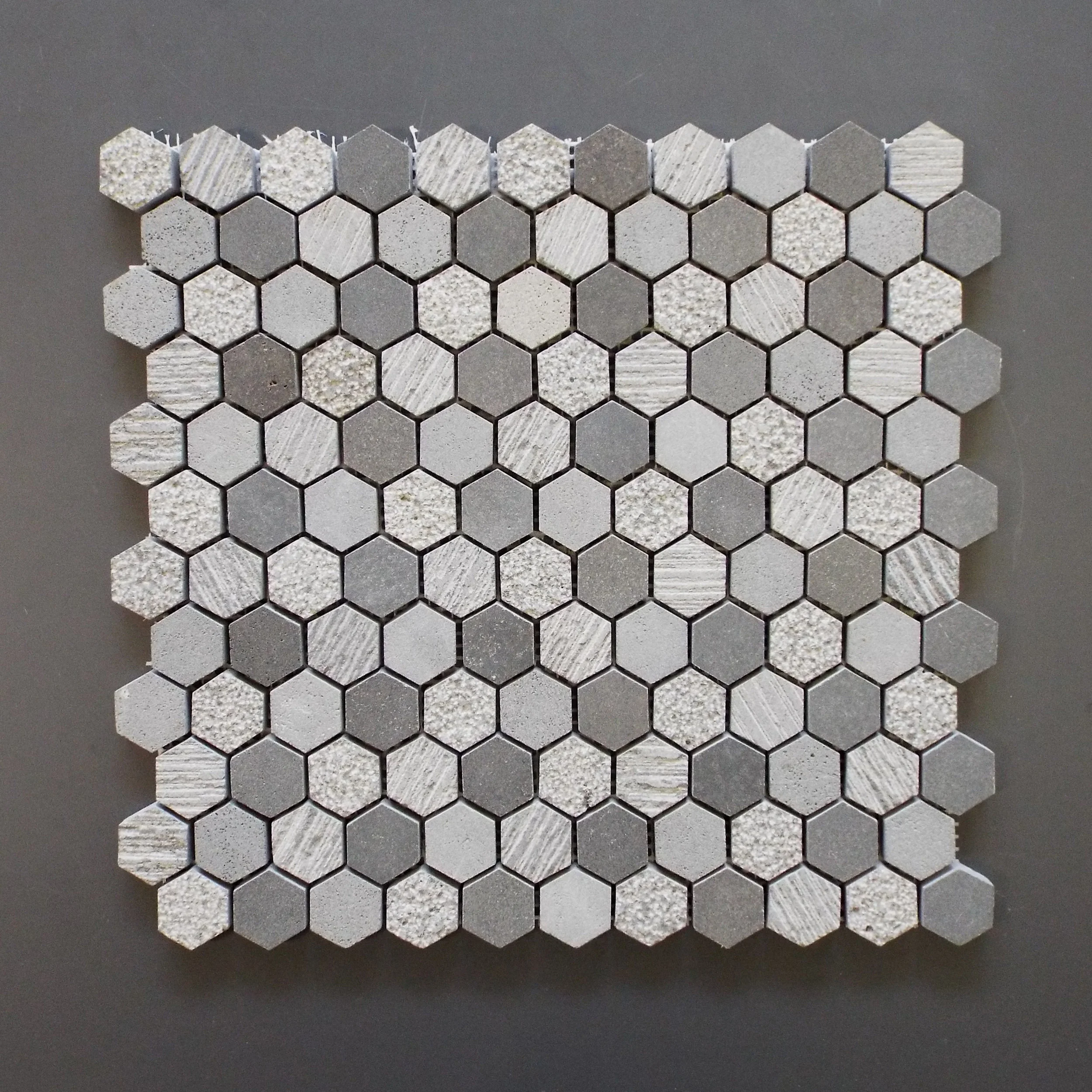ASPERO BASHEX1 - 1" HEXAGON BASALT 5 PC/CTN (4.34 SF); 90 CTN/PLT