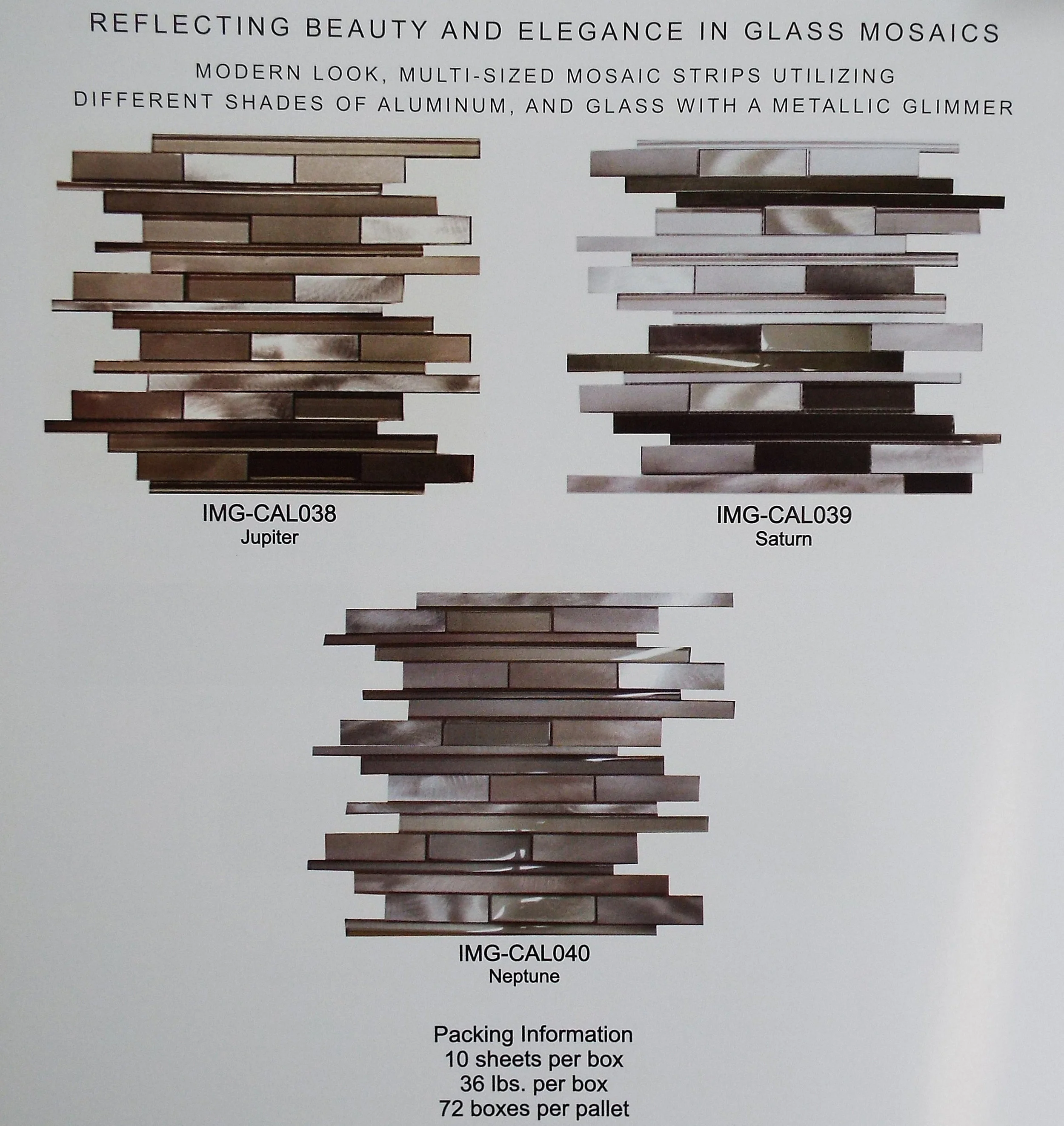 GLASS & ALUMINUM - RANDOM 12-1/4" X 15" / 1.27 SF/SHT