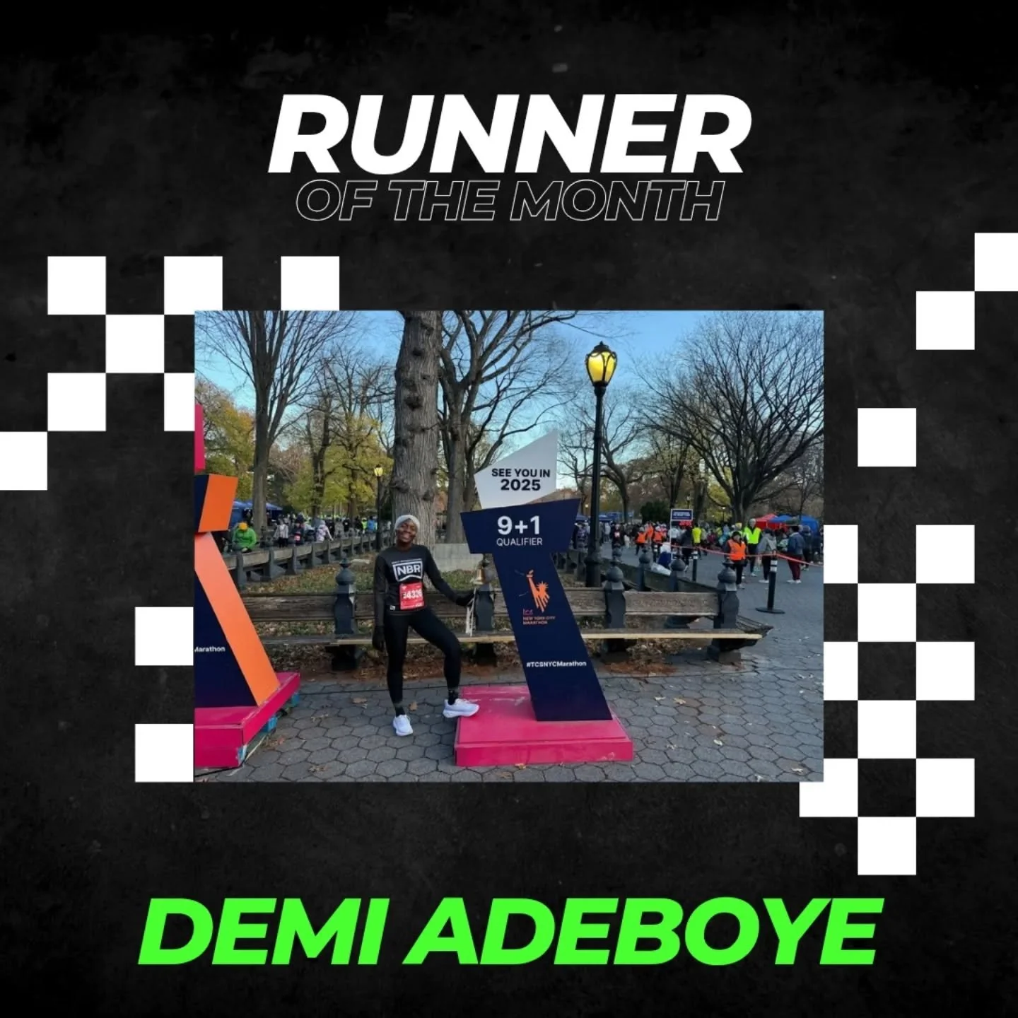 Congrats to Demilade &quot;Demi&quot; Adeboye Runner on being one of our Runners of the Month! Demi joined the club after being inspired by seeing runners wearing NBR gear on the Williamsburg Bridge. Demi's a dedicated morning runner and one of our S