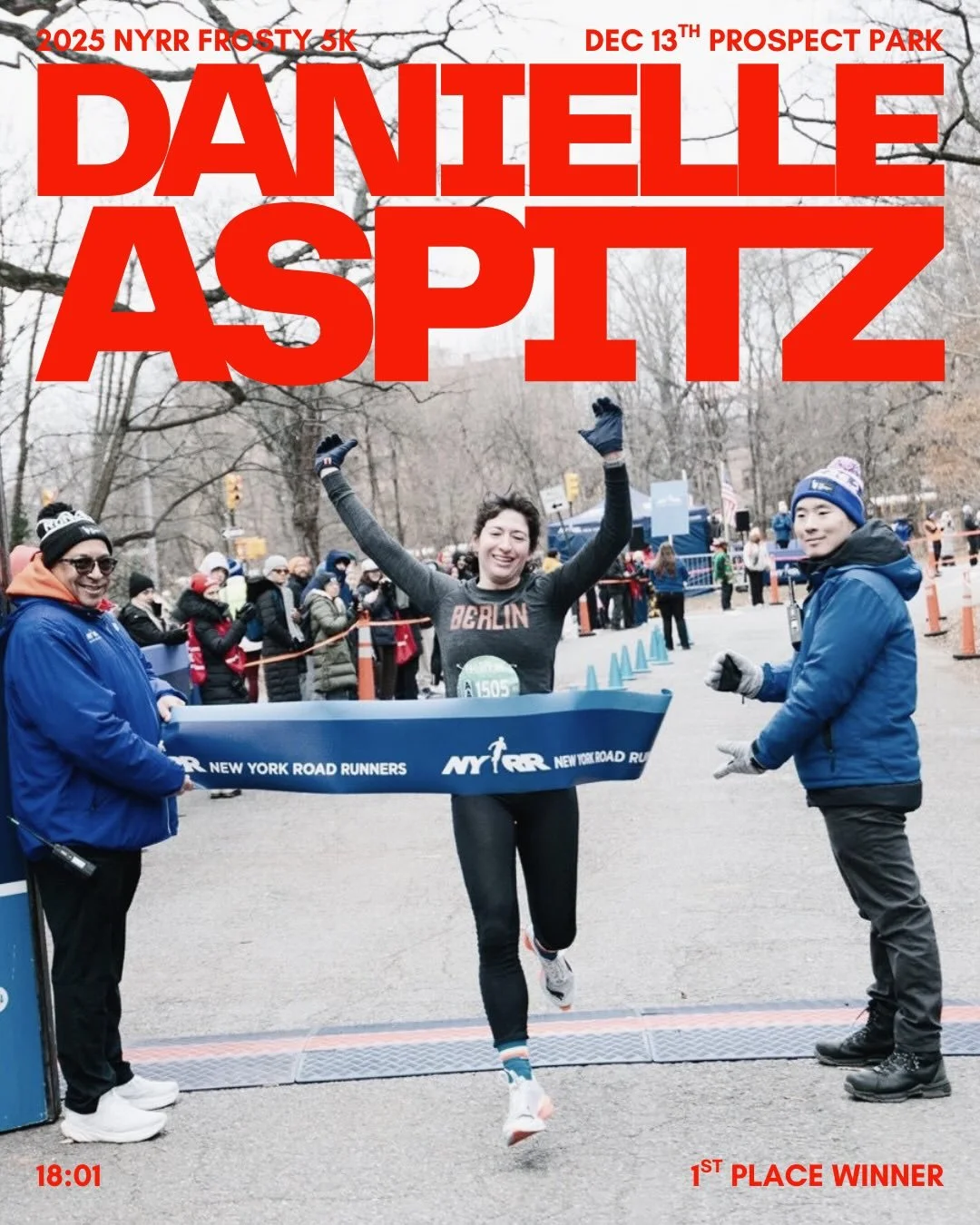 Frosty temps, blazing results at the 2025 NYRR Frosty 5K ❄️🔥

🥇Danielle Aspitz took the win in 18:01 &mdash; a 5-second PR and her first time breaking the tape!

🥈Becca Ades followed close behind in 18:57 for 2nd place!

Huge day for NBR &mdash; c