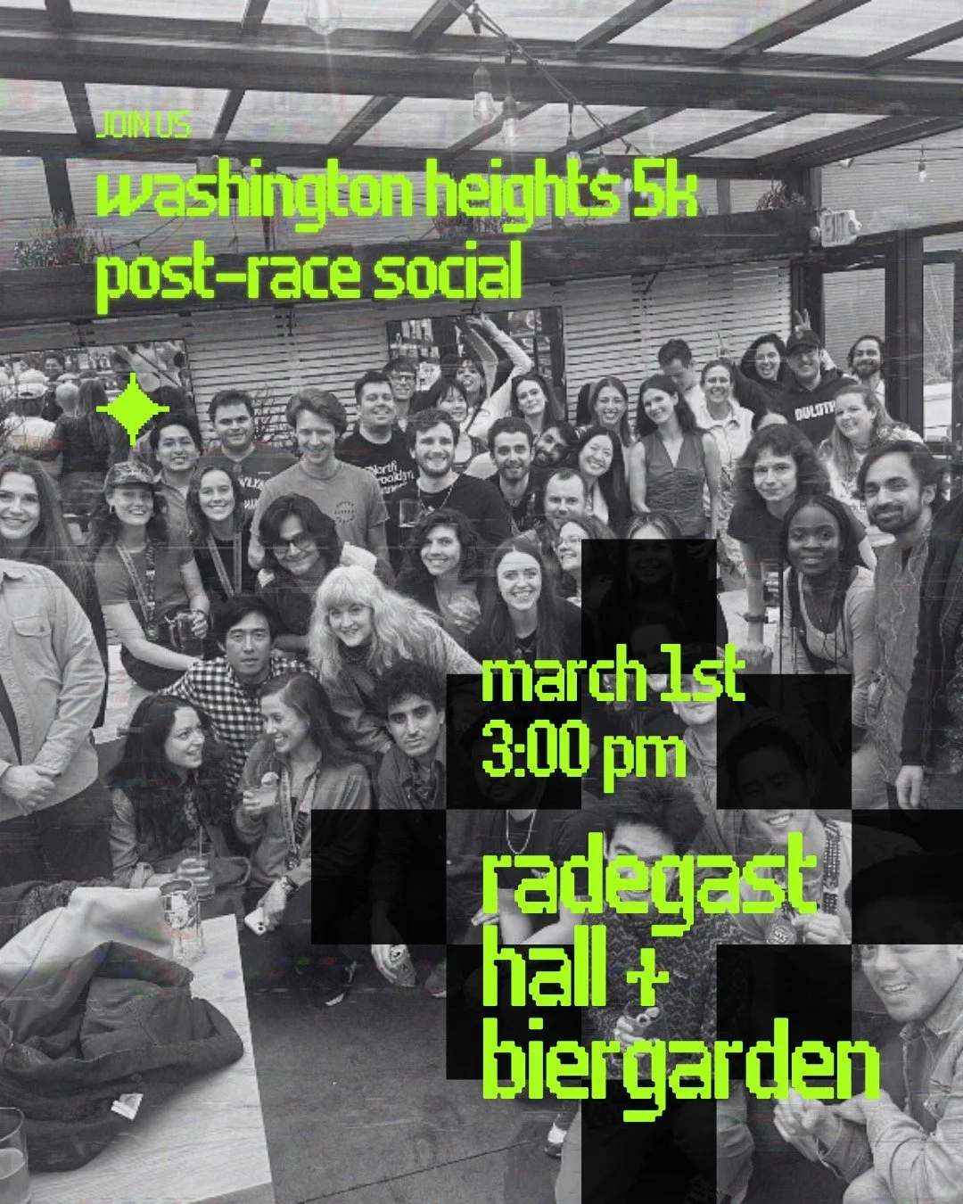 Join us this Sunday, March 1st at 3pm for the Washington Heights 5k post-race social! Whether you ran, cheered, slept in, or did anything else with your Sunday morning, come hang with the NBR crew. See you there!