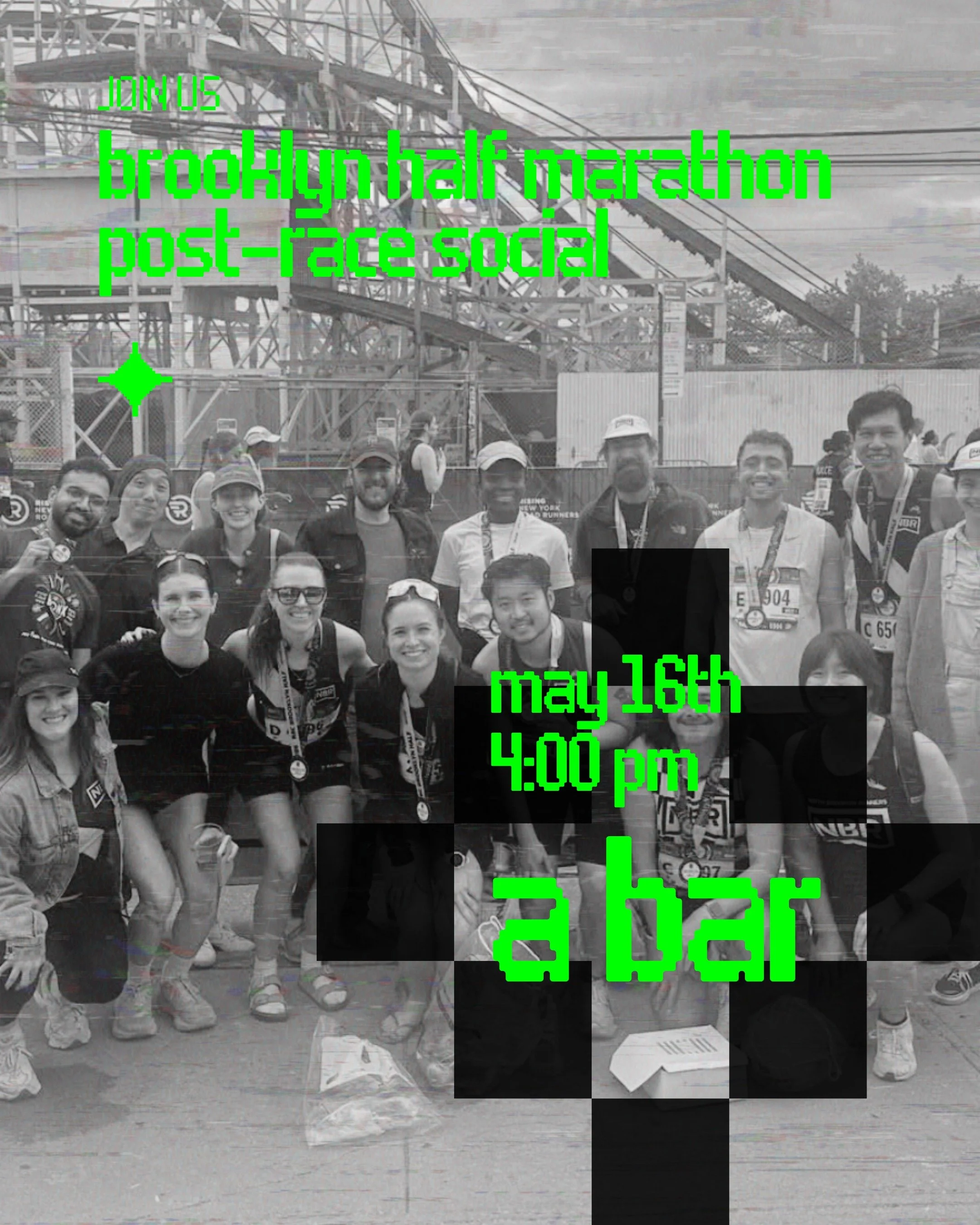 Join us tomorrow, May 16th, at A Bar (yes, that's the name of the business) at 597 Manhattan Ave in Greenpoint to celebrate NBR's 2026 NYRR Brooklyn Half finishers! Even if you couldn't make it down to cheer, we'd love to see you there! We'll be in t