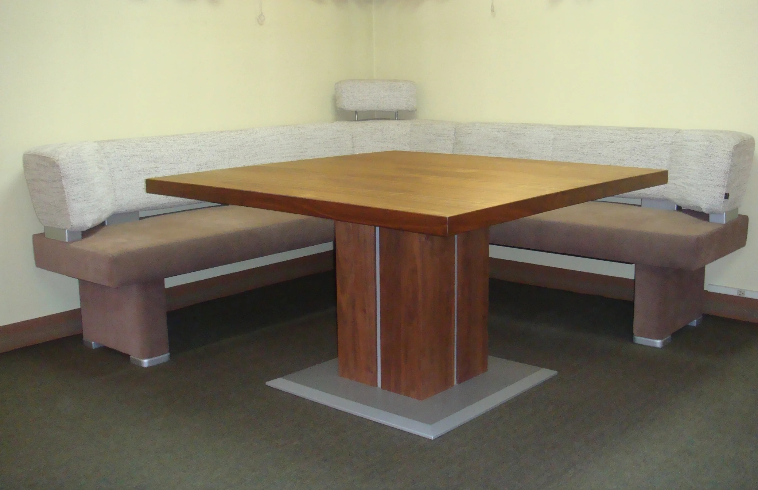 Walnut Table and Bench with Headrest - $ 1,540.00 