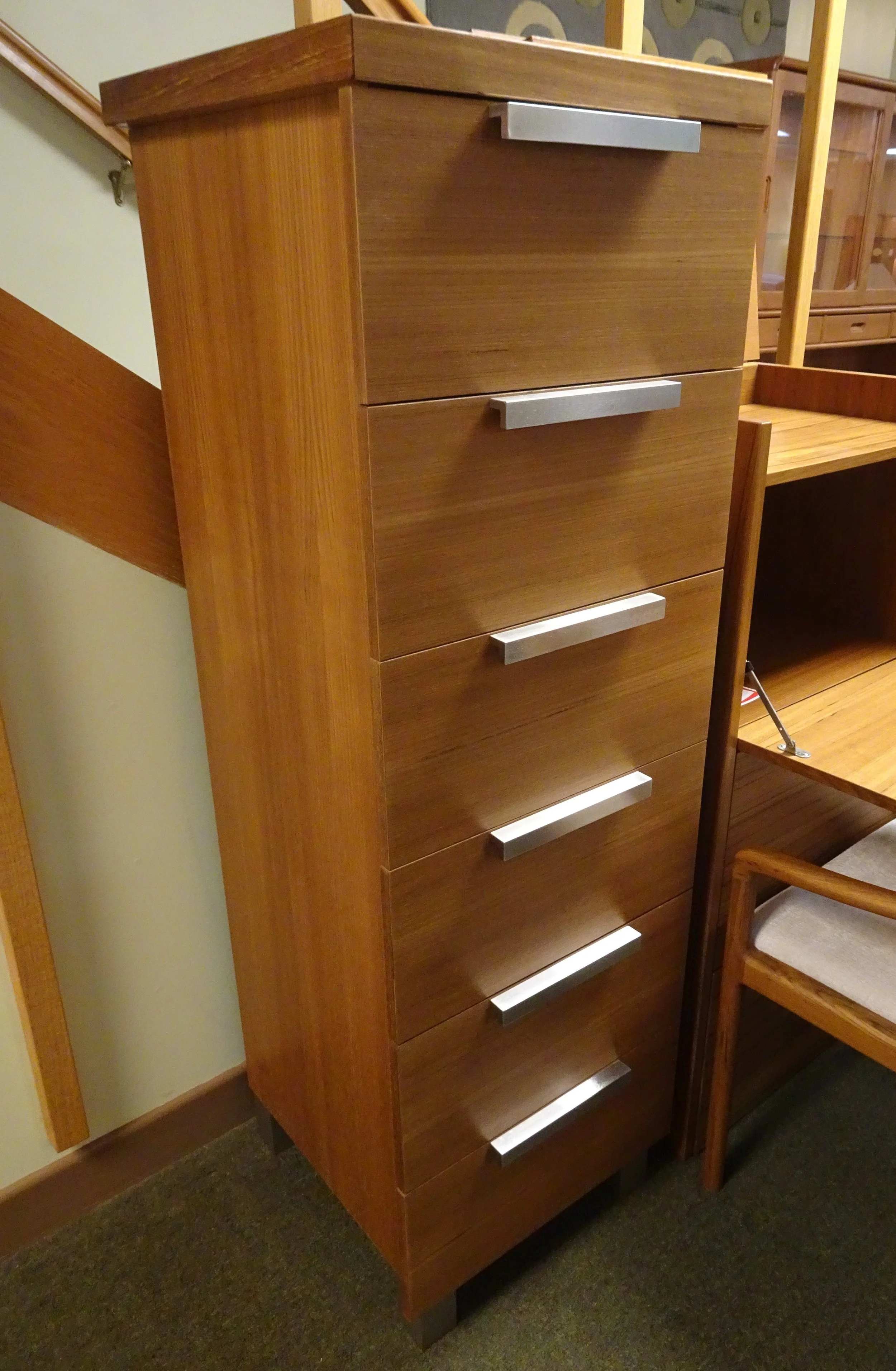   #PBJ 634 Teak Lingerie Cabinet - $ 696.00   Dimensions: 18 1/2’’ x 20’’ x 57’’ H 