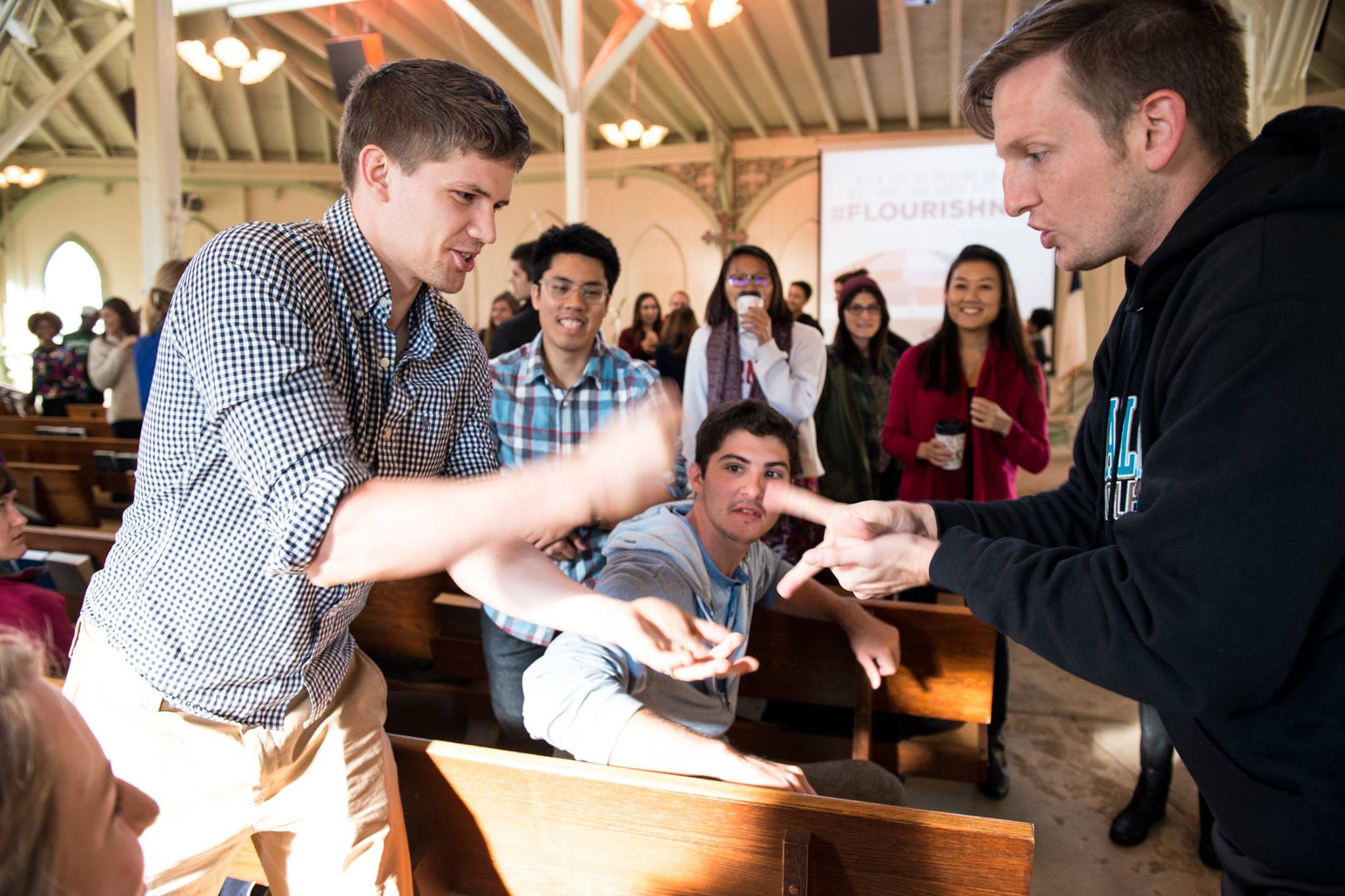 This was the rock-paper-scissor ice-breaker. I think it worked. 