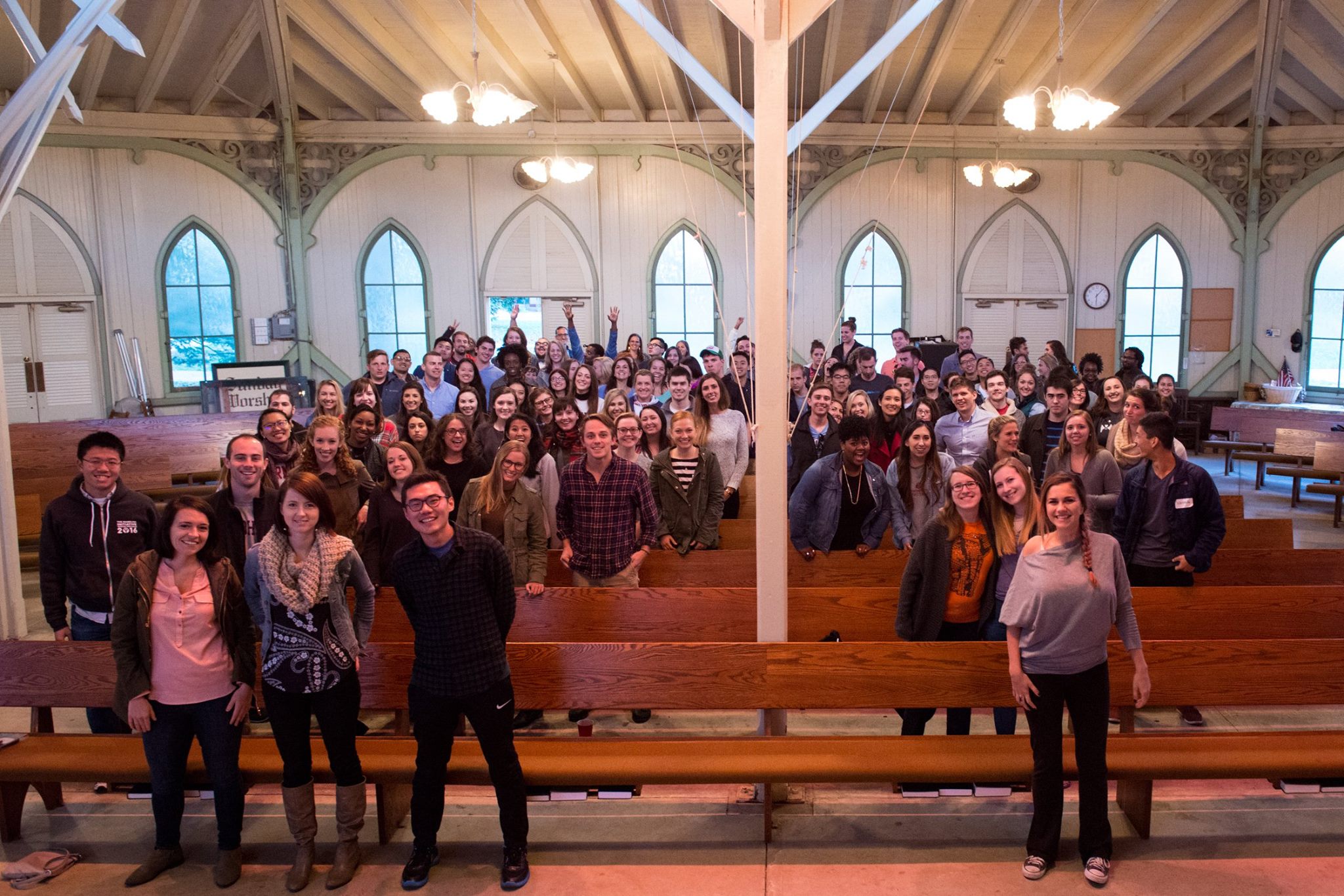 Group photo. Even with a giant pole in the middle of the group, we still looked good!