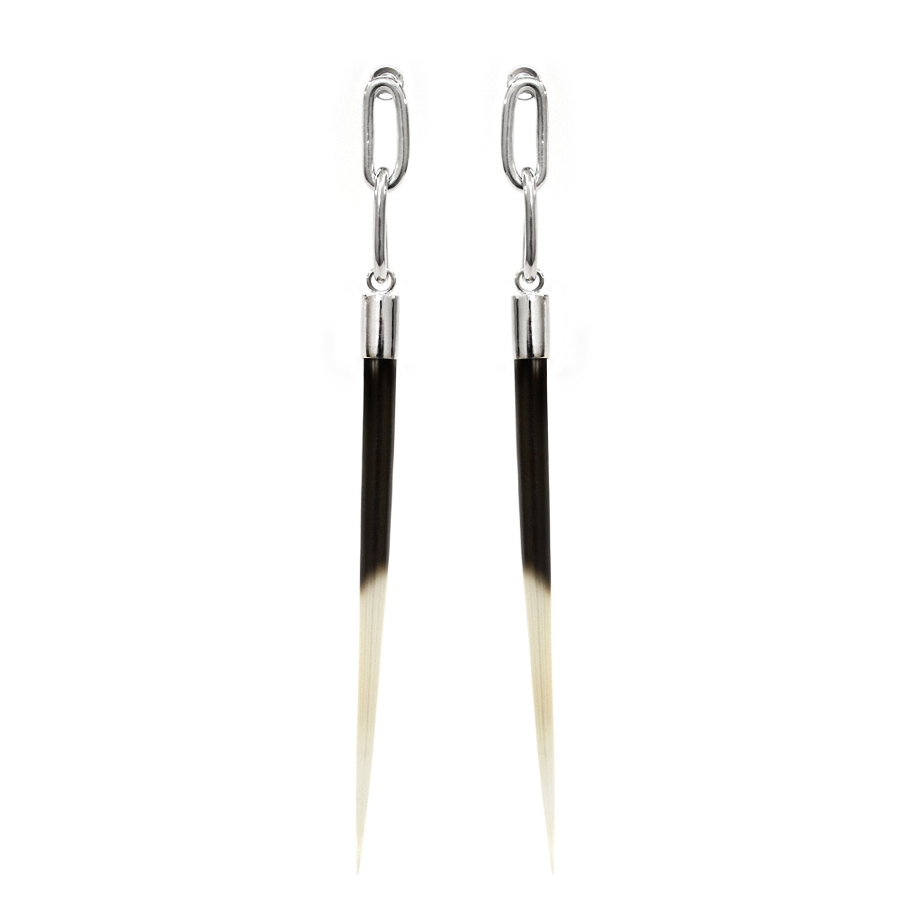 Porcupine quill & chain earrings_1.jpg