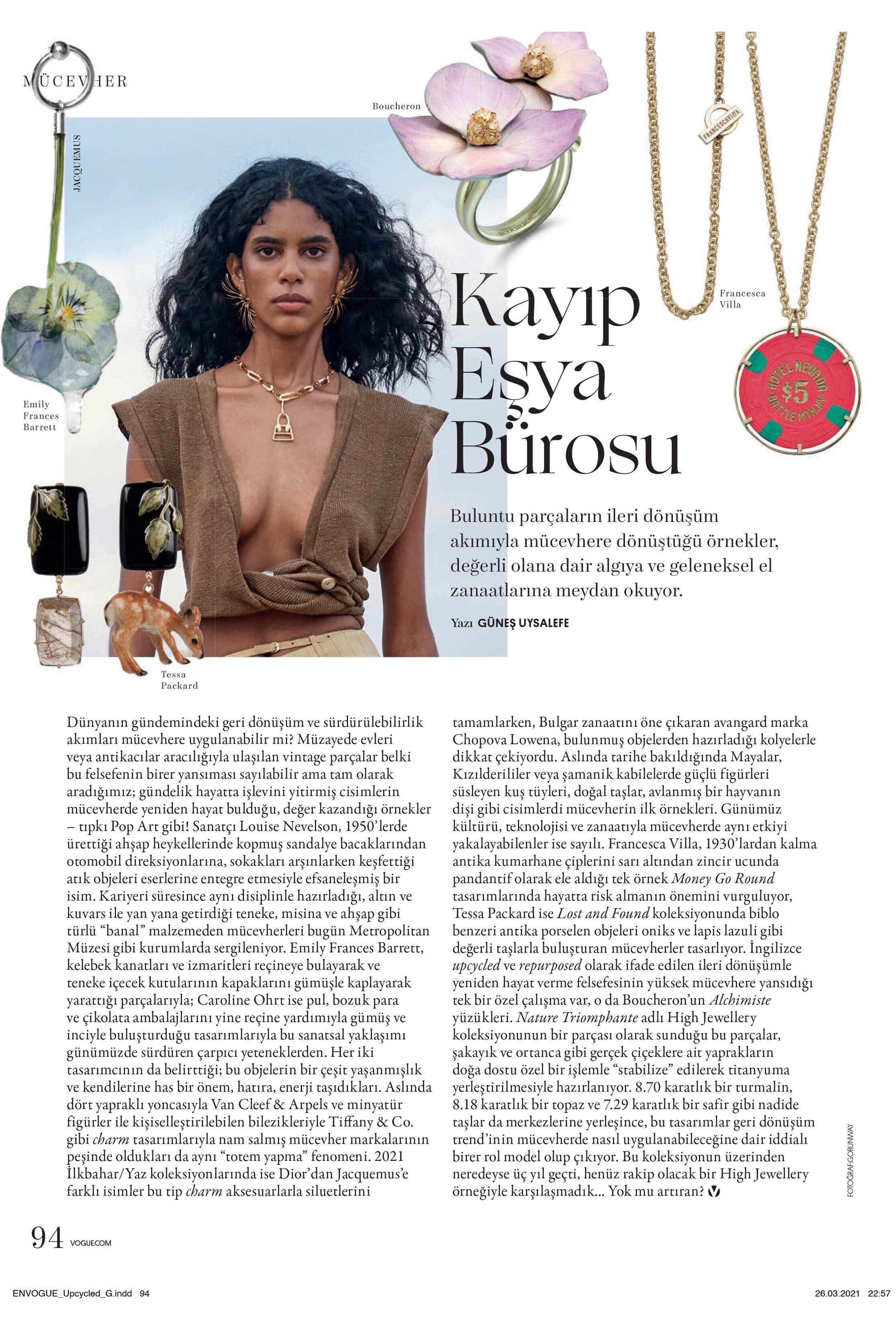  Vogue Turkey, April 2021  Jewellery edit featuring Pressed Flower Earring   