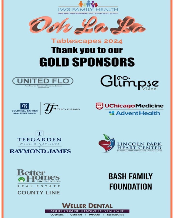 Thank you Gold Sponsors for your support of Tablescapes. 

All proceeds support the Angel Harvey Family Health Center of Chicago.