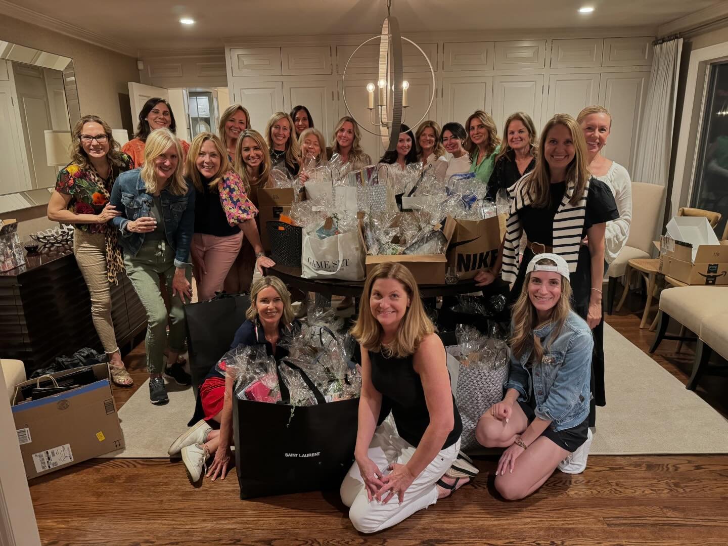 Mothers supporting Mothers.
Every year the Hinsdale Infant Welfare Board gathers to stuff Mother&rsquo;s Day gift bags for the women clients of the Angel Harvey Health Center.  It might be a hair clip, makeup, nail polish or hand lotion that we put i