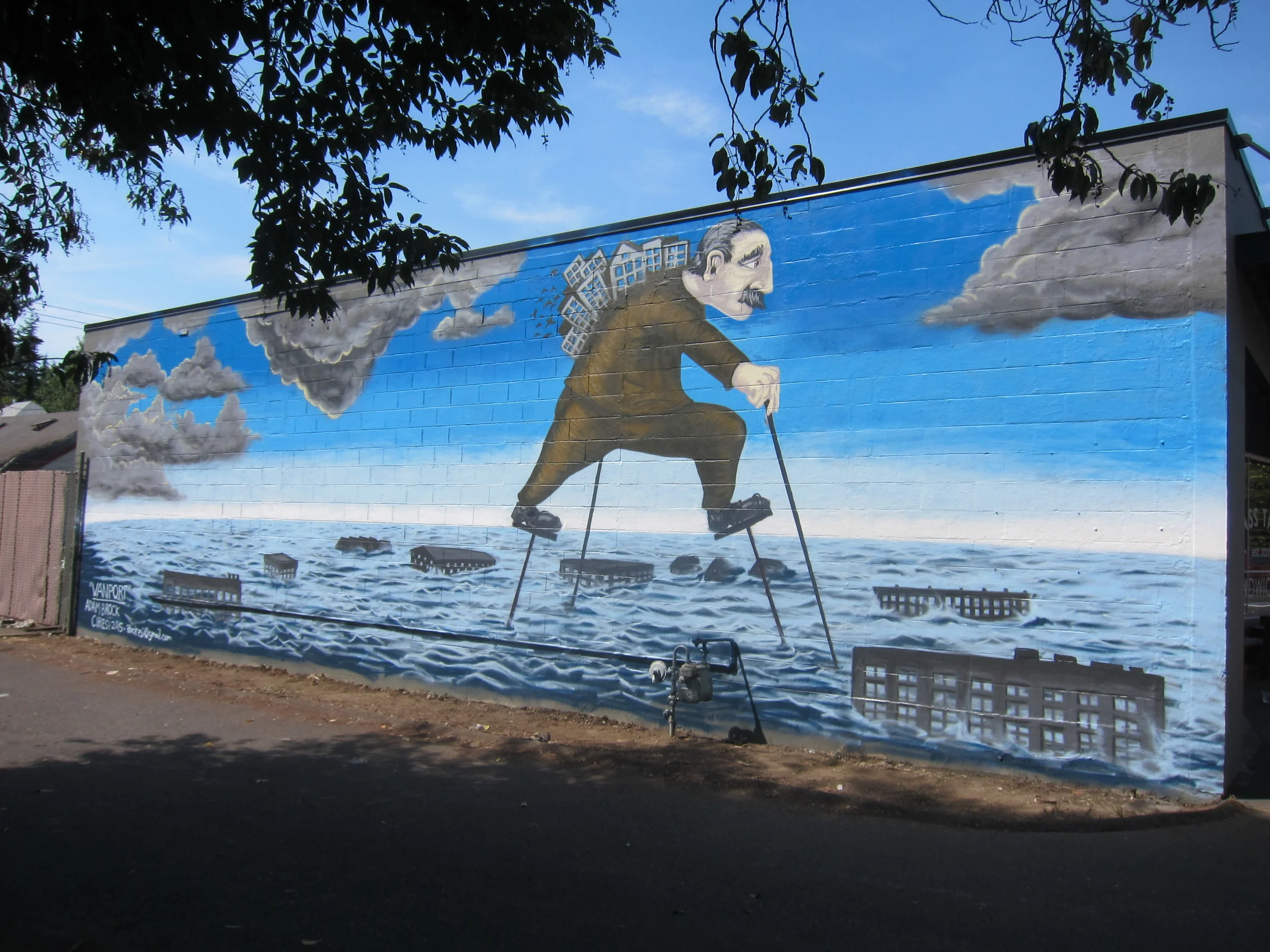 Vanport. 18' x 50'. Fremont and Vancouver. Spraypaint. 2015.