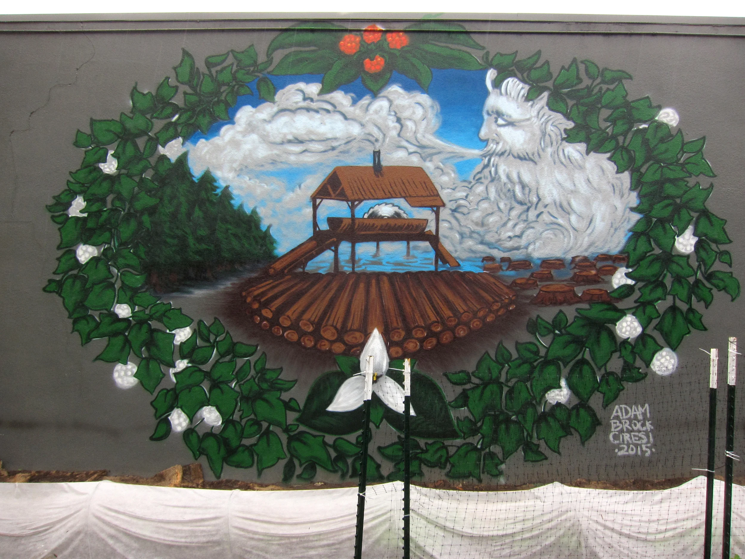Saw Mill. St. John's Mural at Urbansphere. Spray paint. 2015.