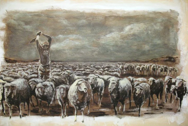 Sheep. Oil on fabric. 2010.