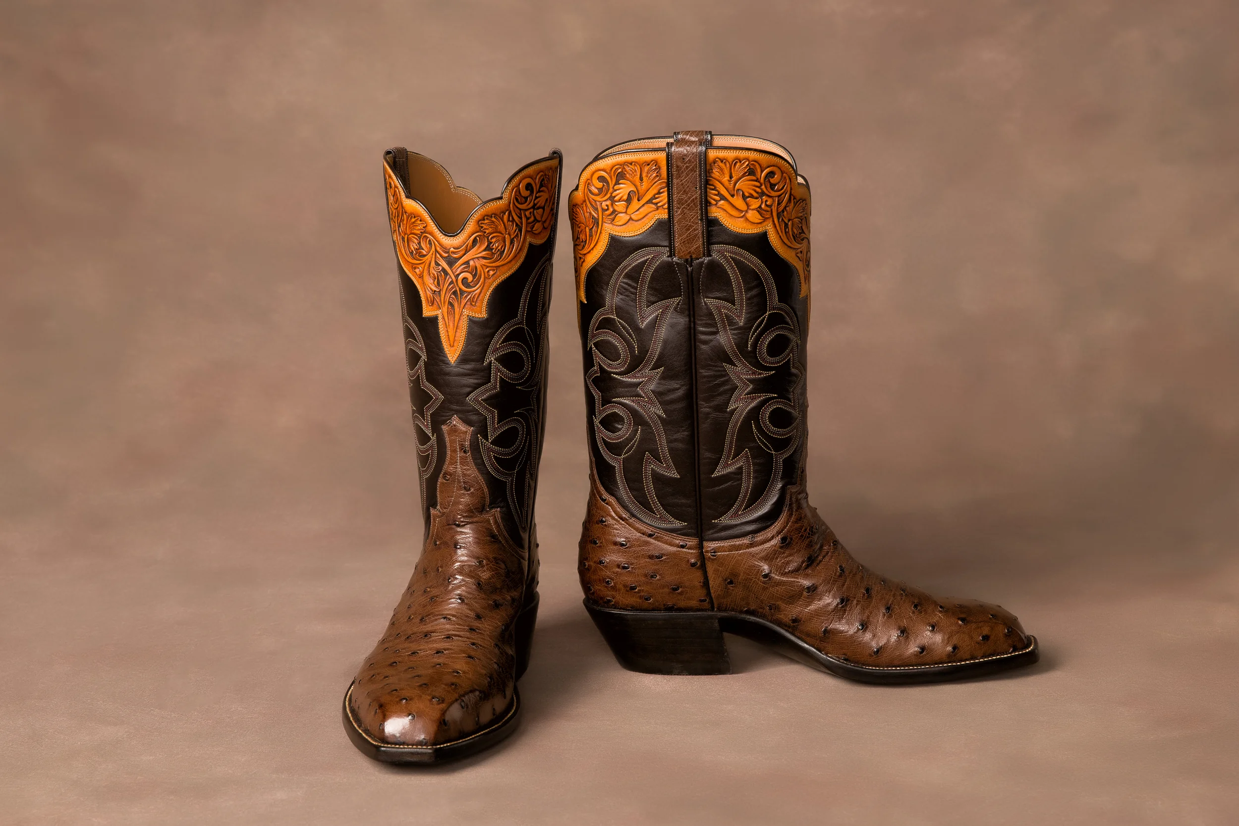 Allen Kango Tabac Ostrich w/ tooled colors