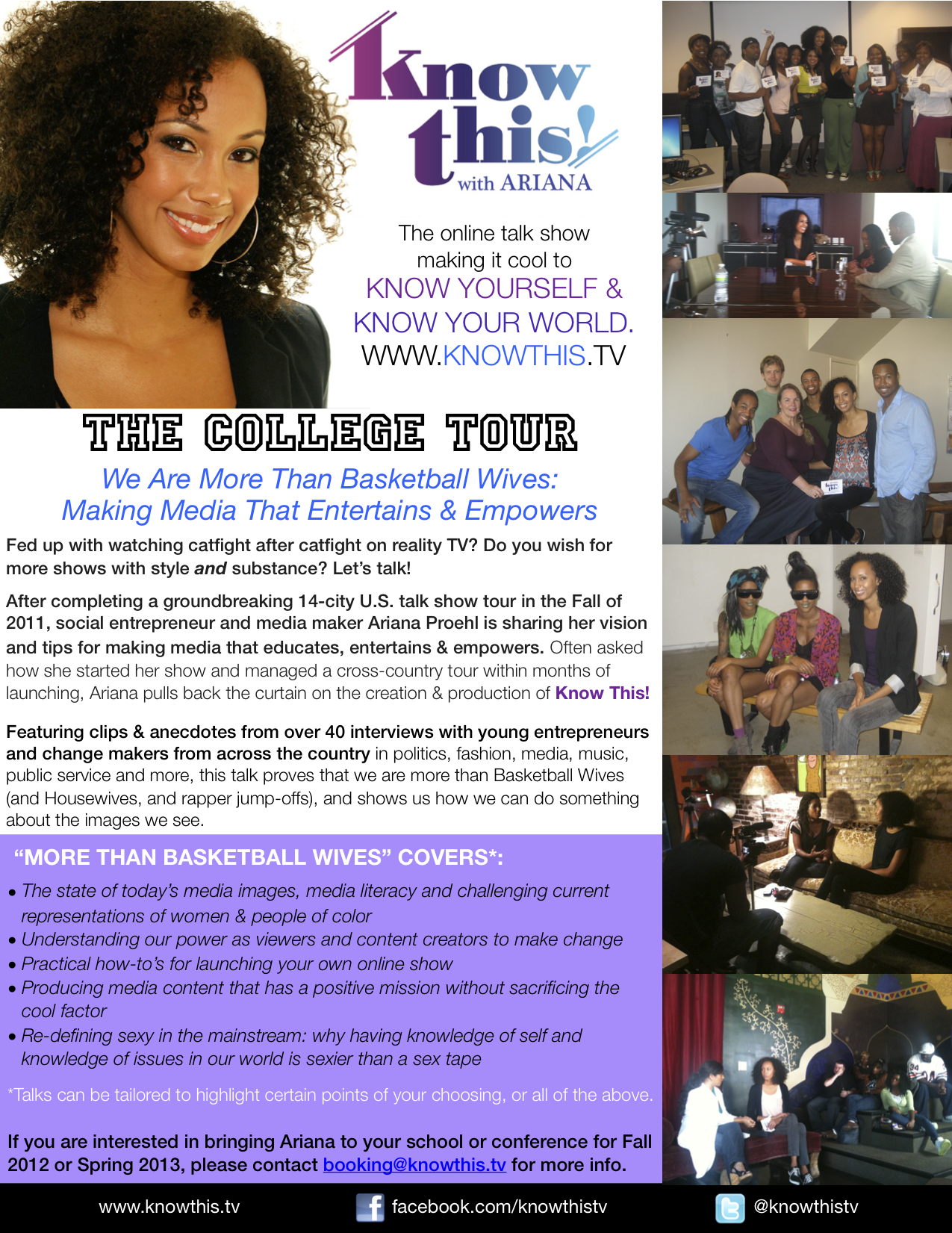 Want to bring the creator & host of Know This! to your campus? Email booking@knowthis.tv for more info!